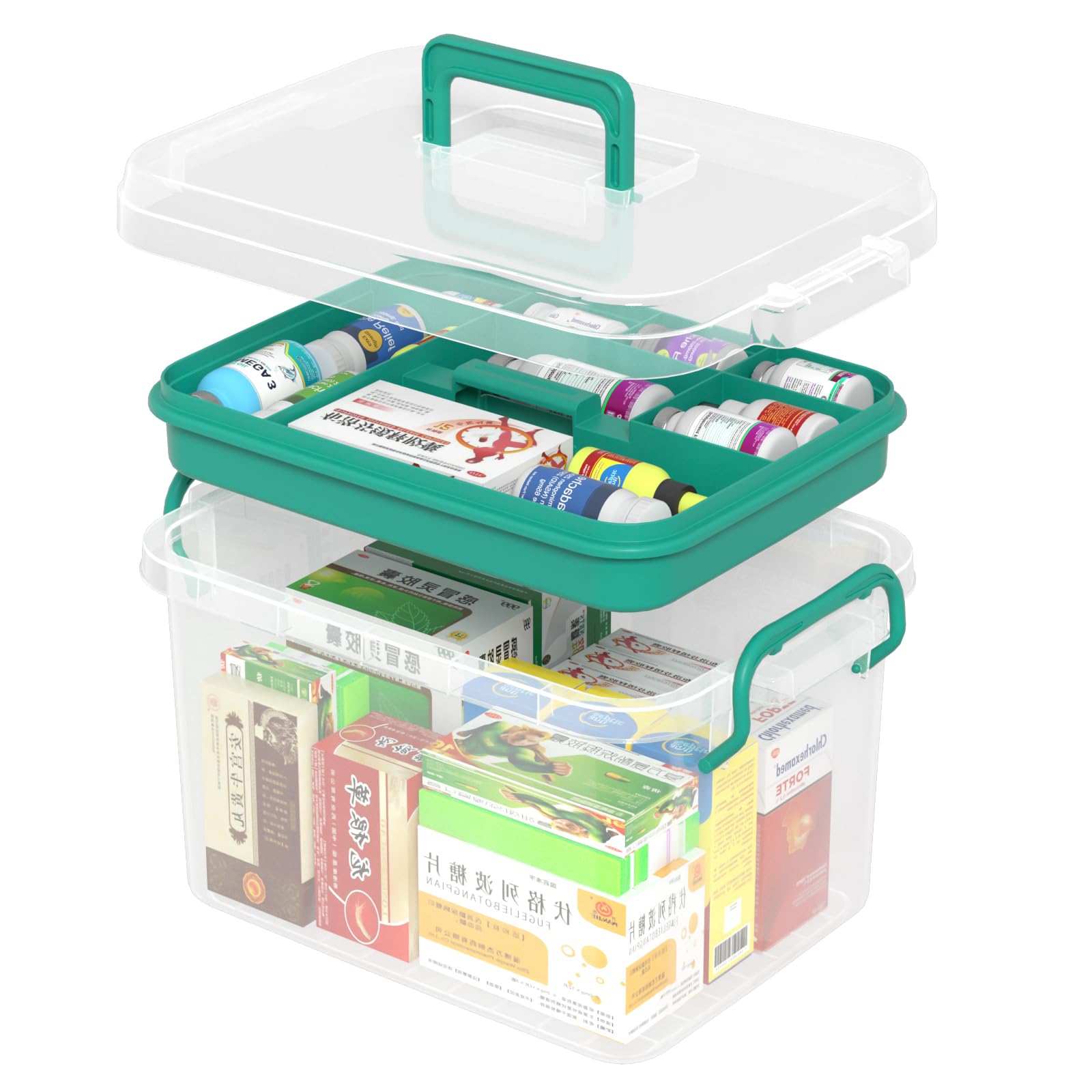 Amazon.com: Idomy Clear Medication Storage Box with Handle, First