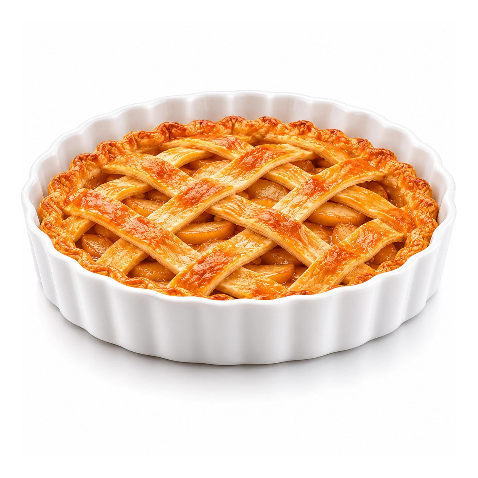 WakiHong 18cm White Ceramic Quiche Dish Tart Baking Dish