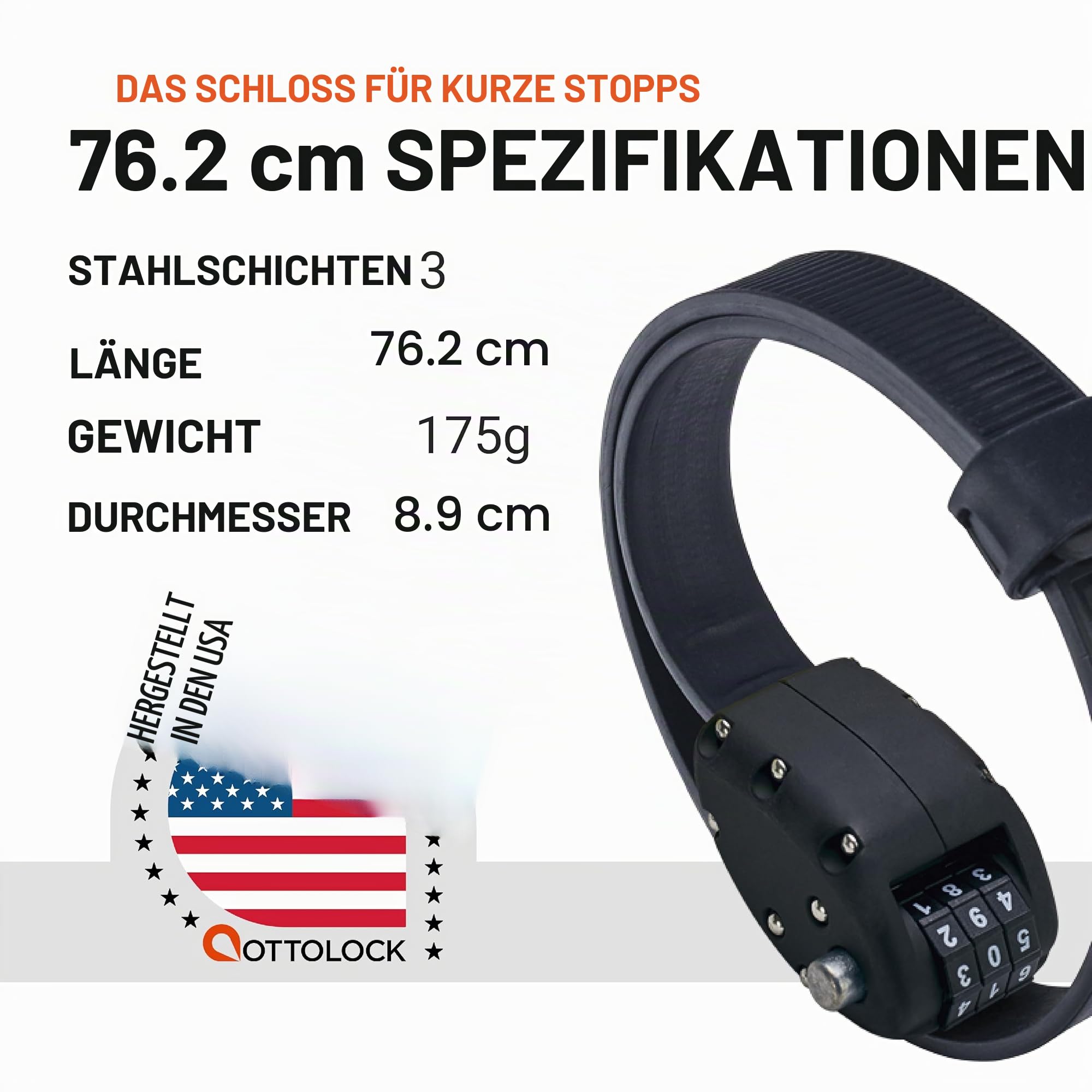 OTTOLOCK Design-Schloss, Combo 30 in BK