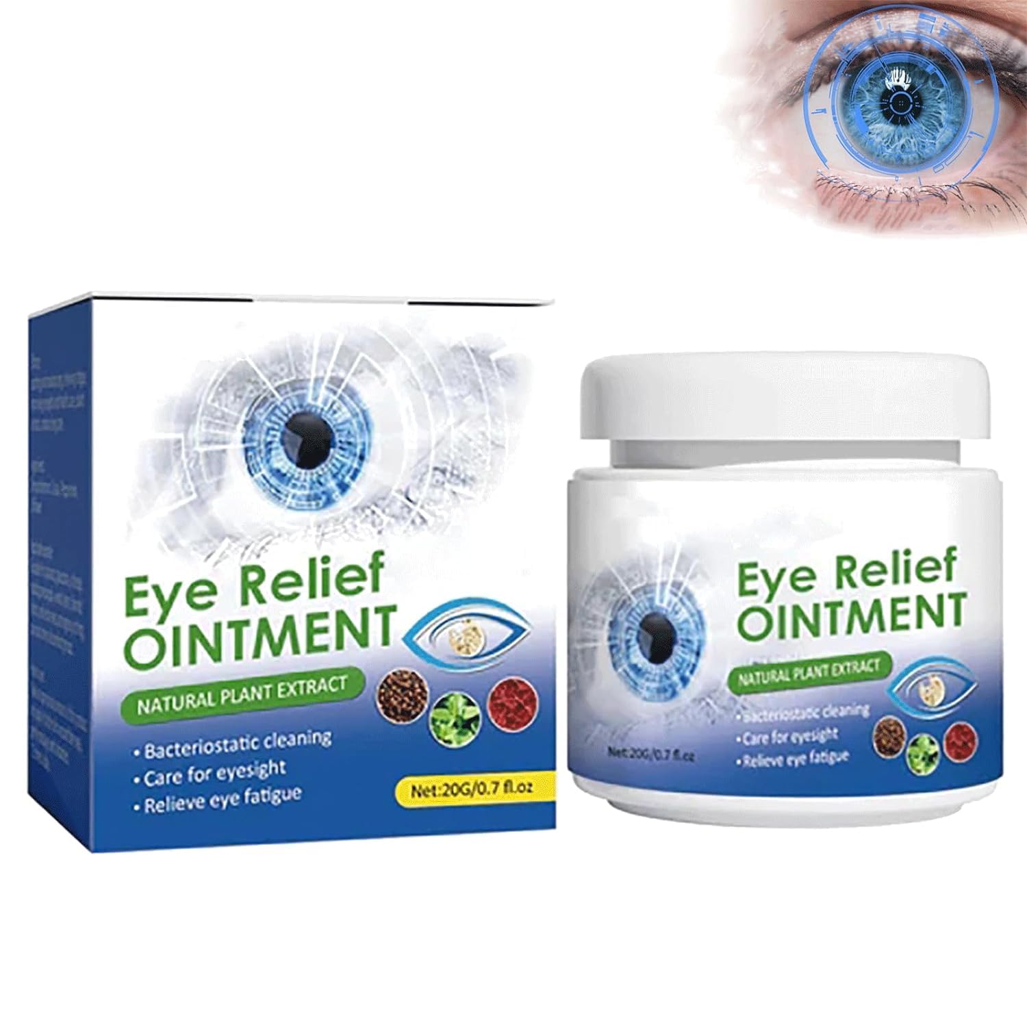 Eye Relief Ointment, Eye Ointment,Eye Soothing Ointment,Night Dry Eye Ointment,Soothe Eye Ointment,Rehydrates and Rejuvenates Dry Eyes,Reduce Redness and Soreness (1pcs)