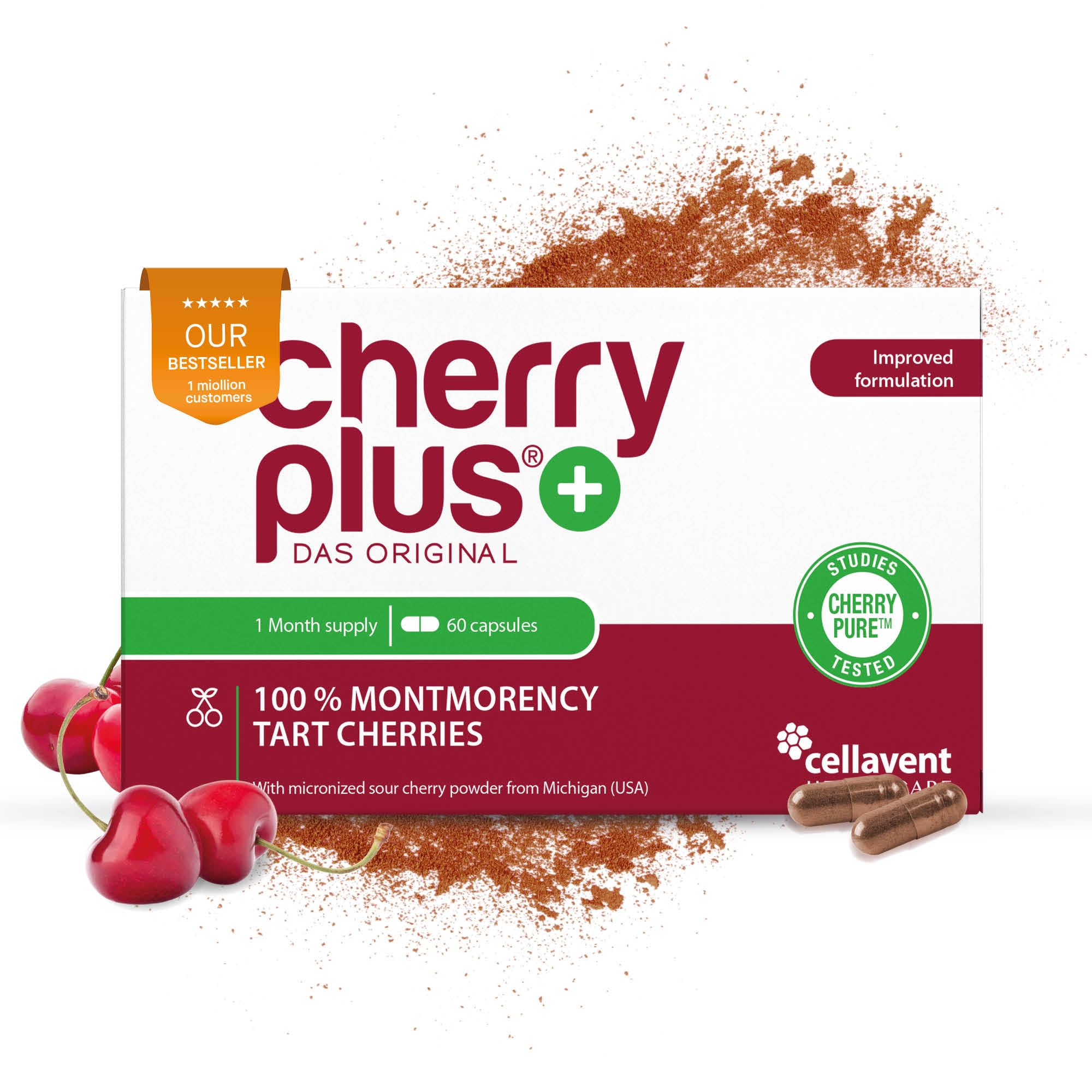 Cherry Plus 100% Montmorency Tart Cherry Capsules, 60 pcs.