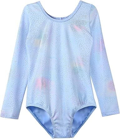 HOZIY Leotards for Girls Ballet Gymnastics Sleeveless Long Sleeve Colorful Sparkles Aqua Blue Pink Purple Solid