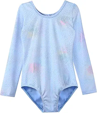 HOZIY Leotards for Girls Ballet Gymnastics Sleeveless Long Sleeve Colorful Sparkles Aqua Blue Pink Purple Solid