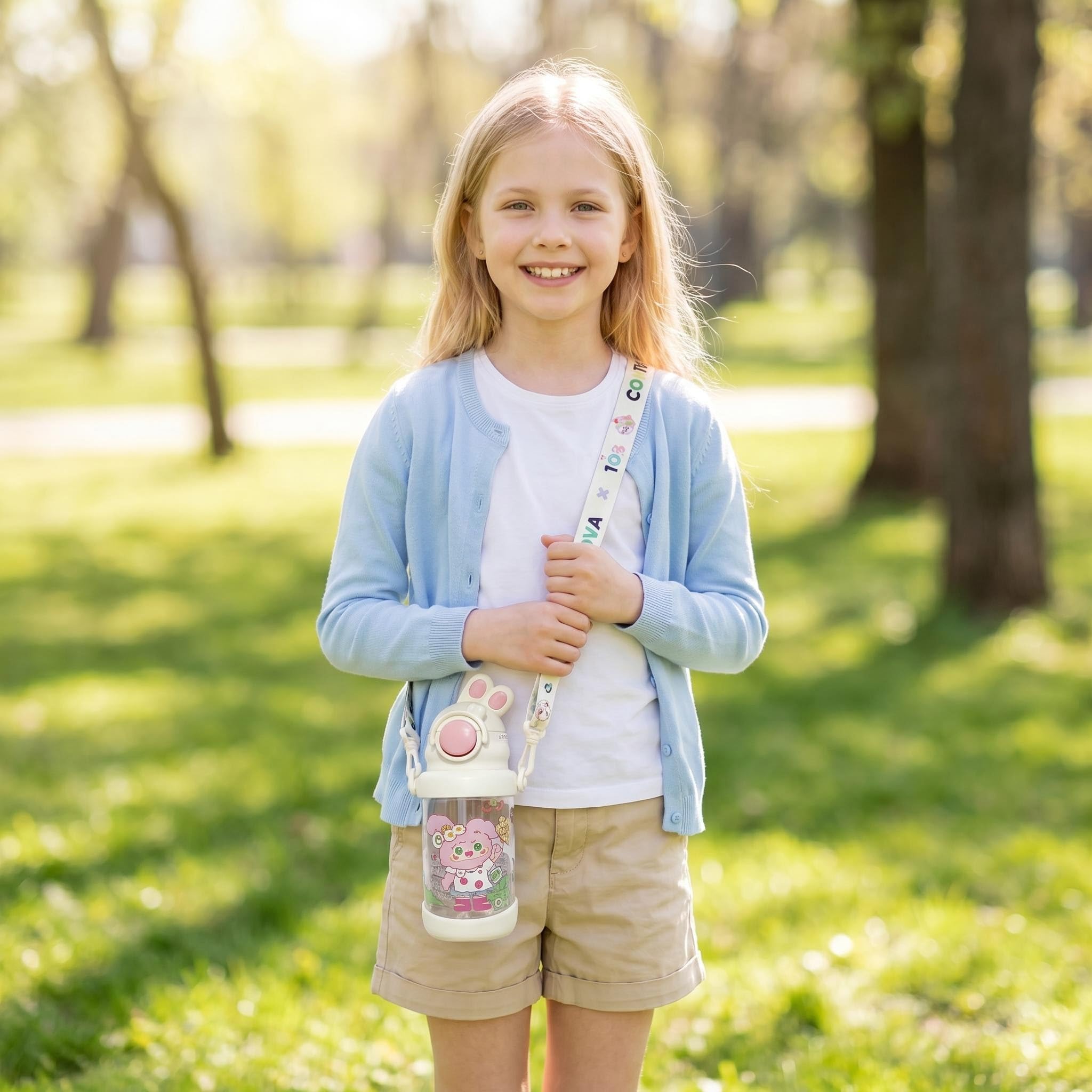 Borraccia Bambini con Cannuccia 4 Pezzi Acqua Asilo Bambino Bambina