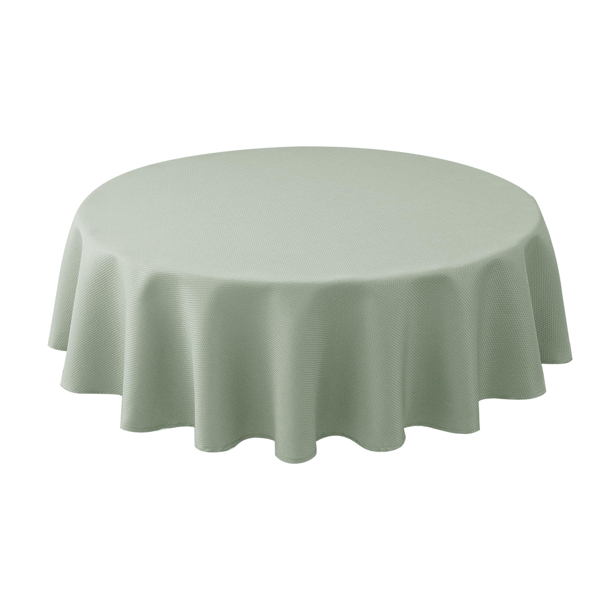 Biscaynebay Round Tablecloth 60 Inch-Sage Outdoor Fabric Table Cover-Small Circle Folding Table Cloths Linen Water Resistant Washable for Kitchen Dining Picnic Patio Outdoor Party Restaurant Tables