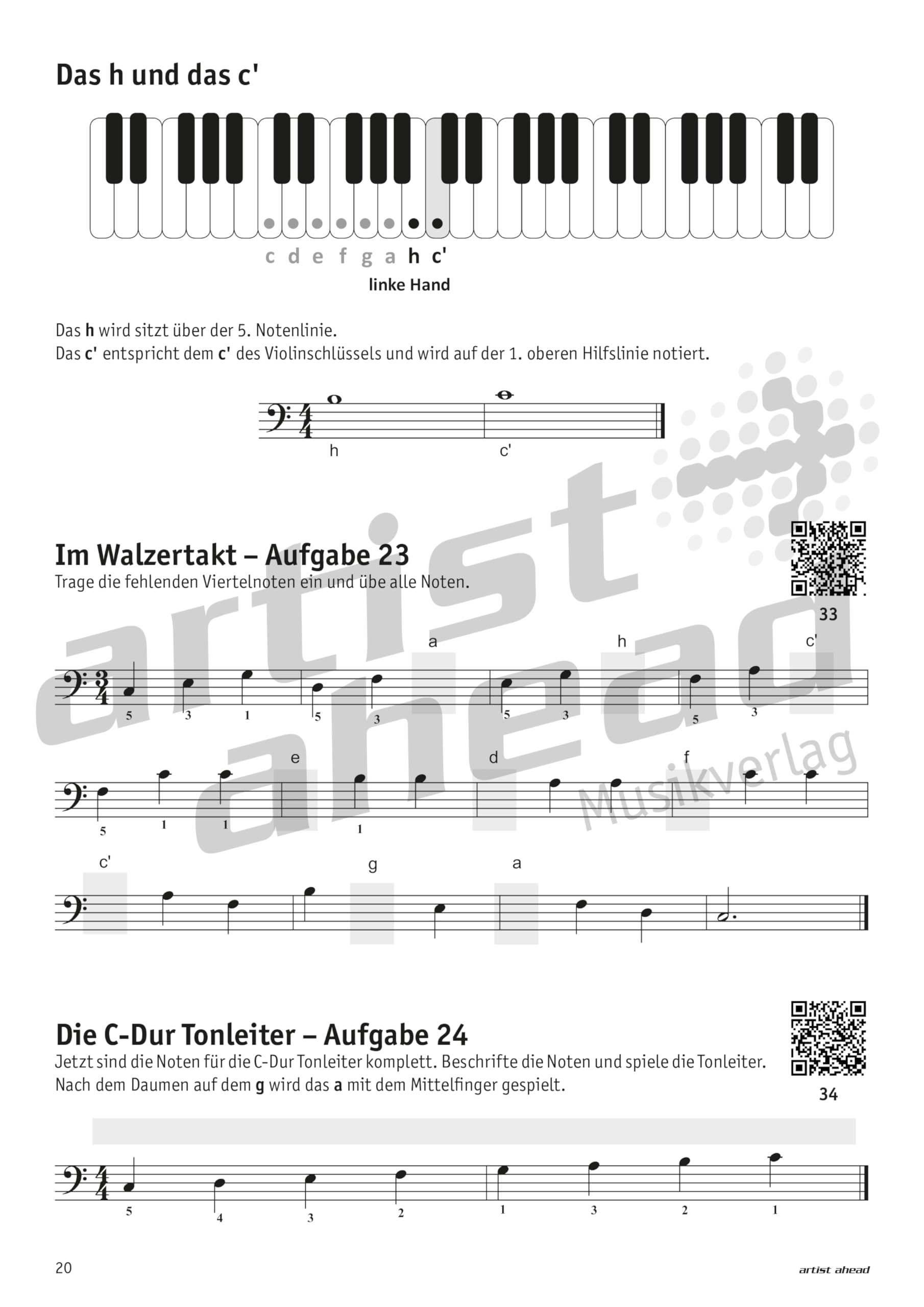 Einfach Klaviernoten lernen für Anfänger!: Das superleichte Notentraining für Klavier & Keyboard - einfach Noten lesen lernen im Violin- und Bassschlüssel (inkl. QR-Codes + Audio-Download)