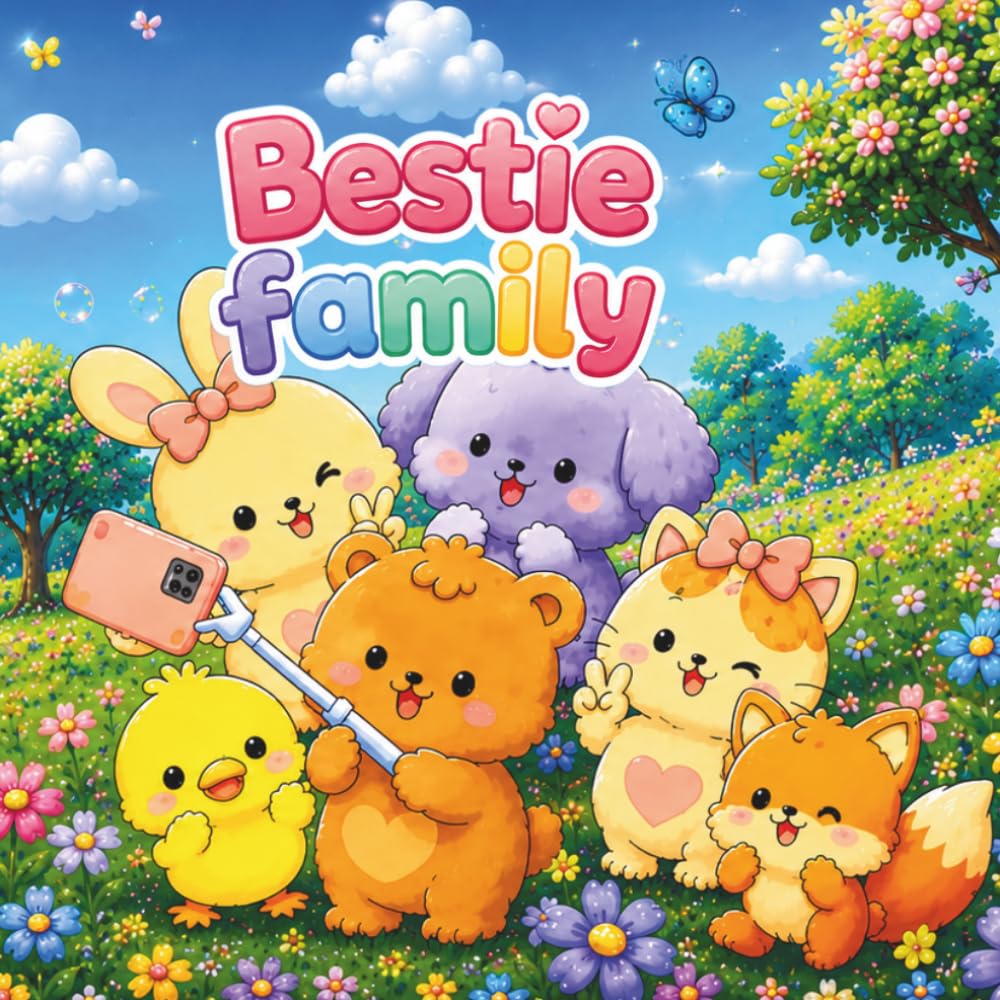 Bestie Family: Cute & Cozy Coloring Book with Adorable Animal Friends, Relaxing Pages, and Sweet Family Moments