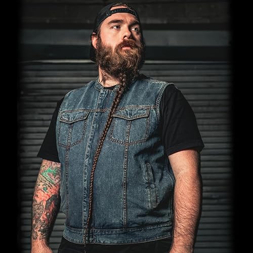 Miniatura 2 de First Mfg Co - No Limit - Men's Motorcycle Biker Riding Twill, Denim Vest