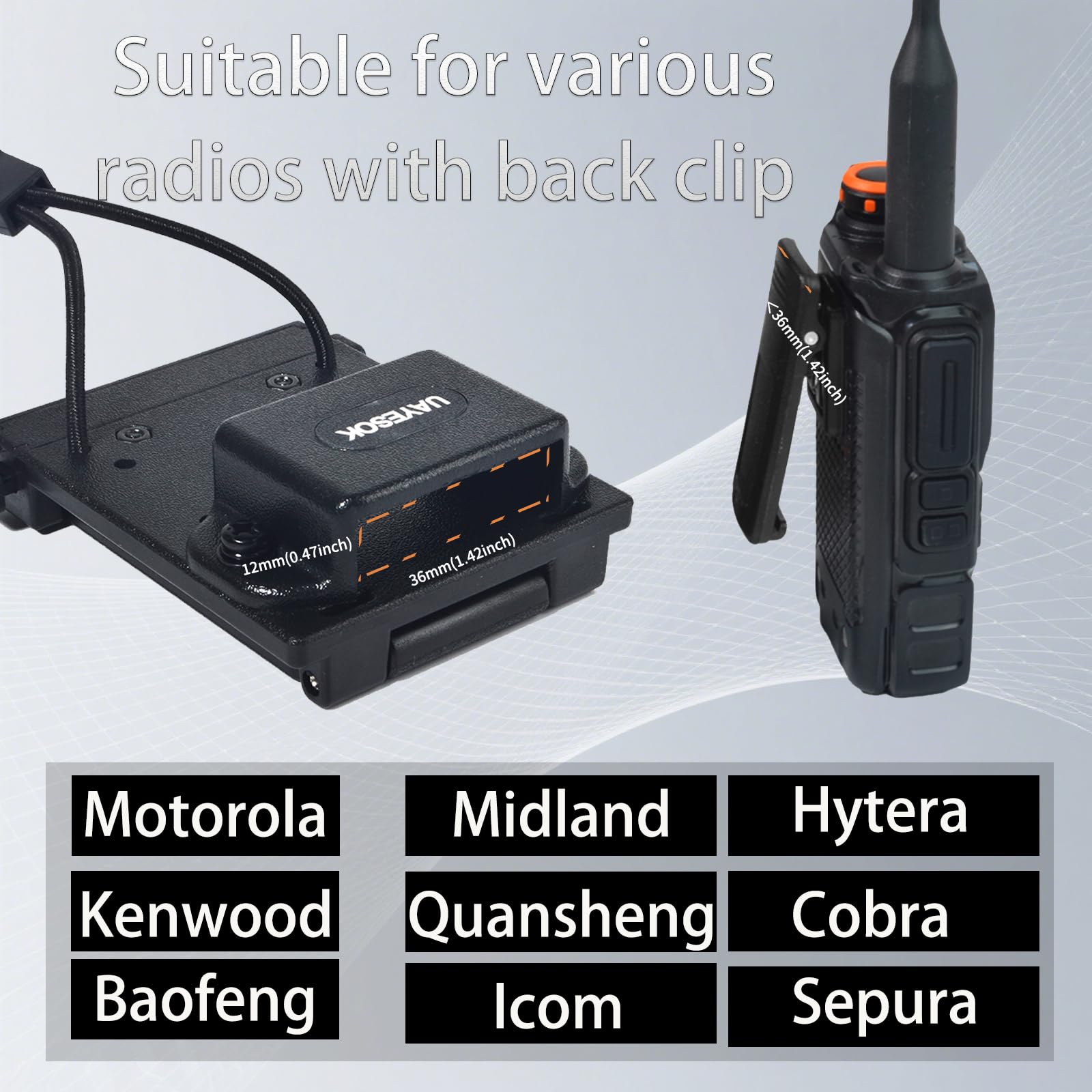 Motorola UAYESOK Supporto per radio MOLLE a sgancio rapido e clip da cintura per walkie talkie