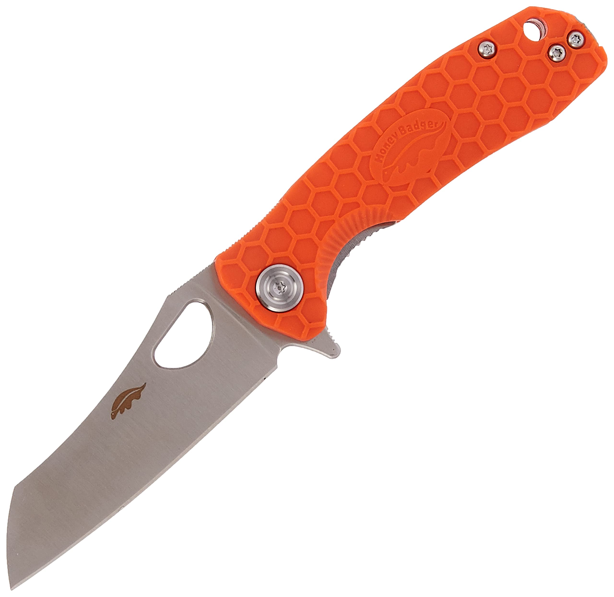 Wharncleaver D2 Camping Knife with Left/Right Hand Pocket Clip, S, Orange