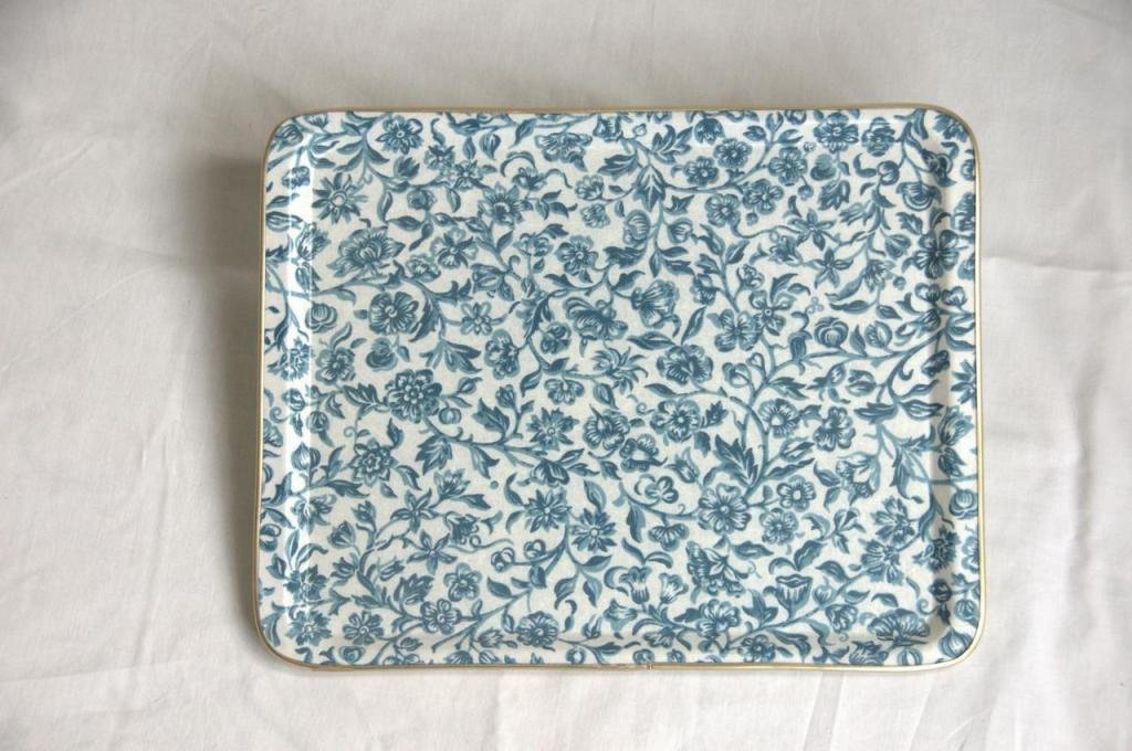 Arnold Designs Quality Fibre Glass Tray 36x28cm Medium William Morris Merton Blue