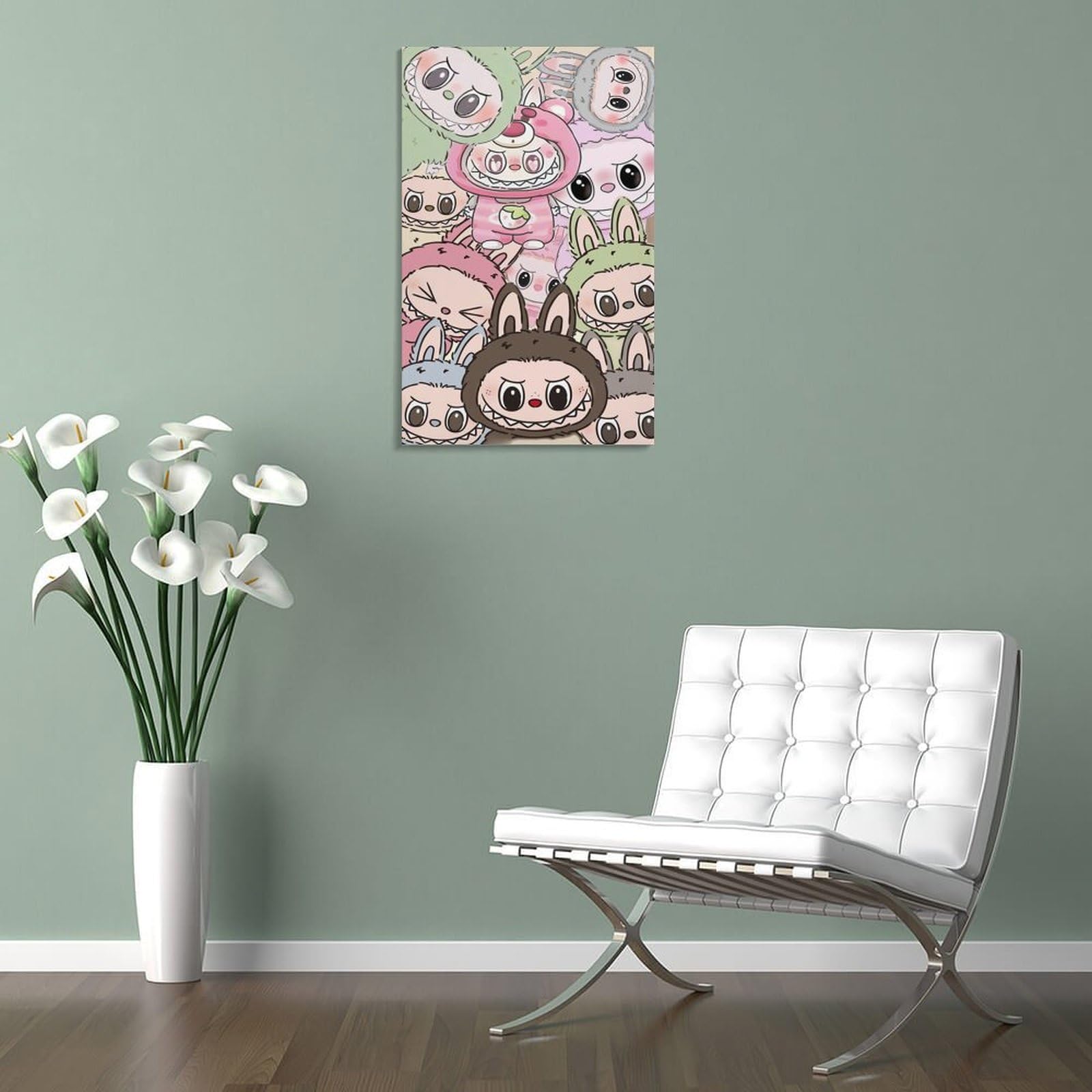 Amazon.co.jp: ポップマート ラブブ 壁飾り キャンバス 印刷 ポスター