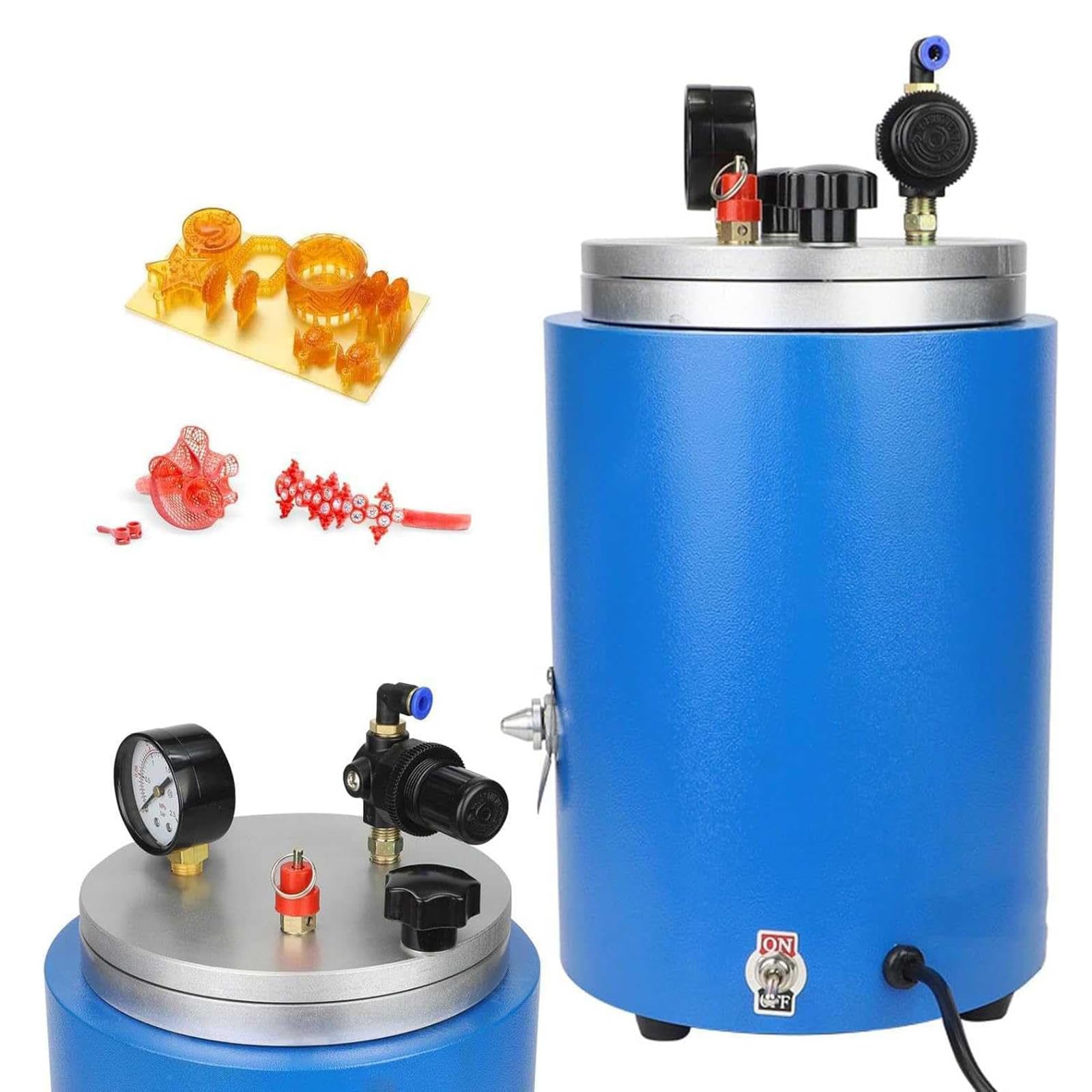 LQQYJSM 450W Wax Injection Machine, 2.51L Capacity Countertop Injection Molding Machine, w/Digital Temp Control & Pressure Gauge, Aluminum Wax Injector for Jewelry Making & Candle Molds