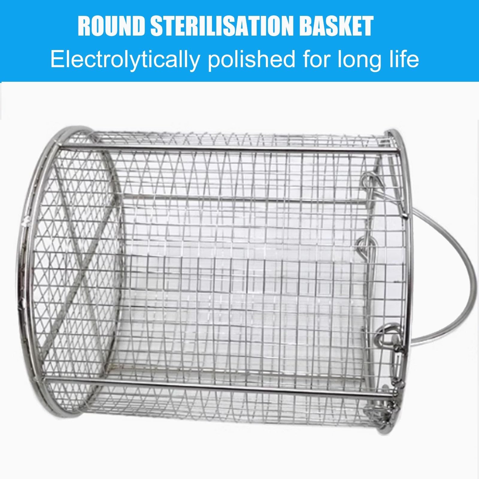 Sterilisationskorb, Edelstahl Instrument Wäschekorb mit 10mm Lochdurchmesser, ideal für Krankenhäuser und Labors