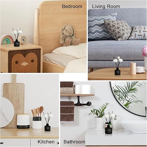 Miniatura 6 de Juego de 3 difusores de aceite perfumado de lavanda con 15 varillas, (1.7 onzas líquidas) x 3 difusores de varillas de fragancia para el hogar, sala