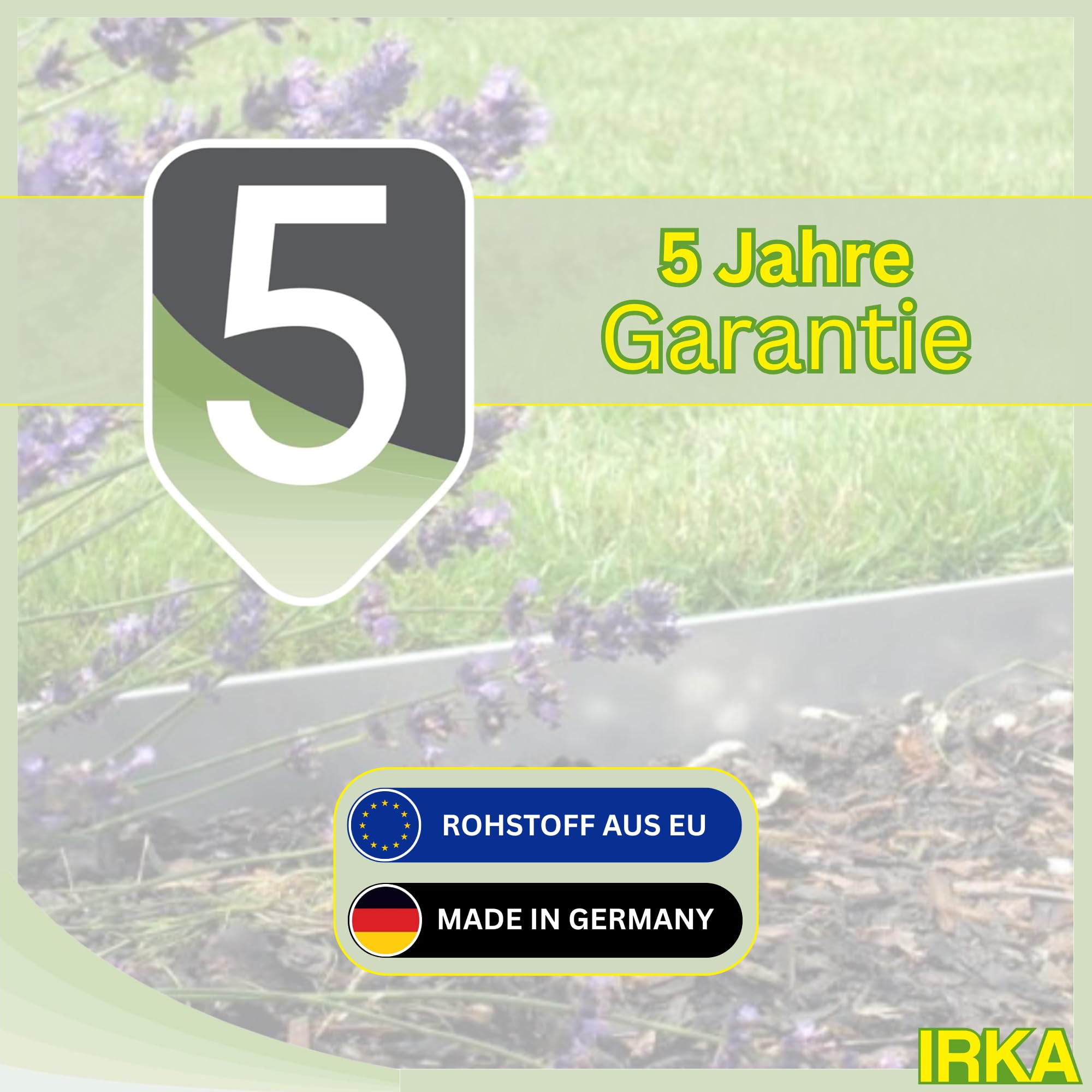 IRKA Rasenkante Metall verzinkt L15m H20cm – Flexible Beeteinfassung 1 mm stark Rasenkantenband für Garten Beetbegrenzung Beetumrandung