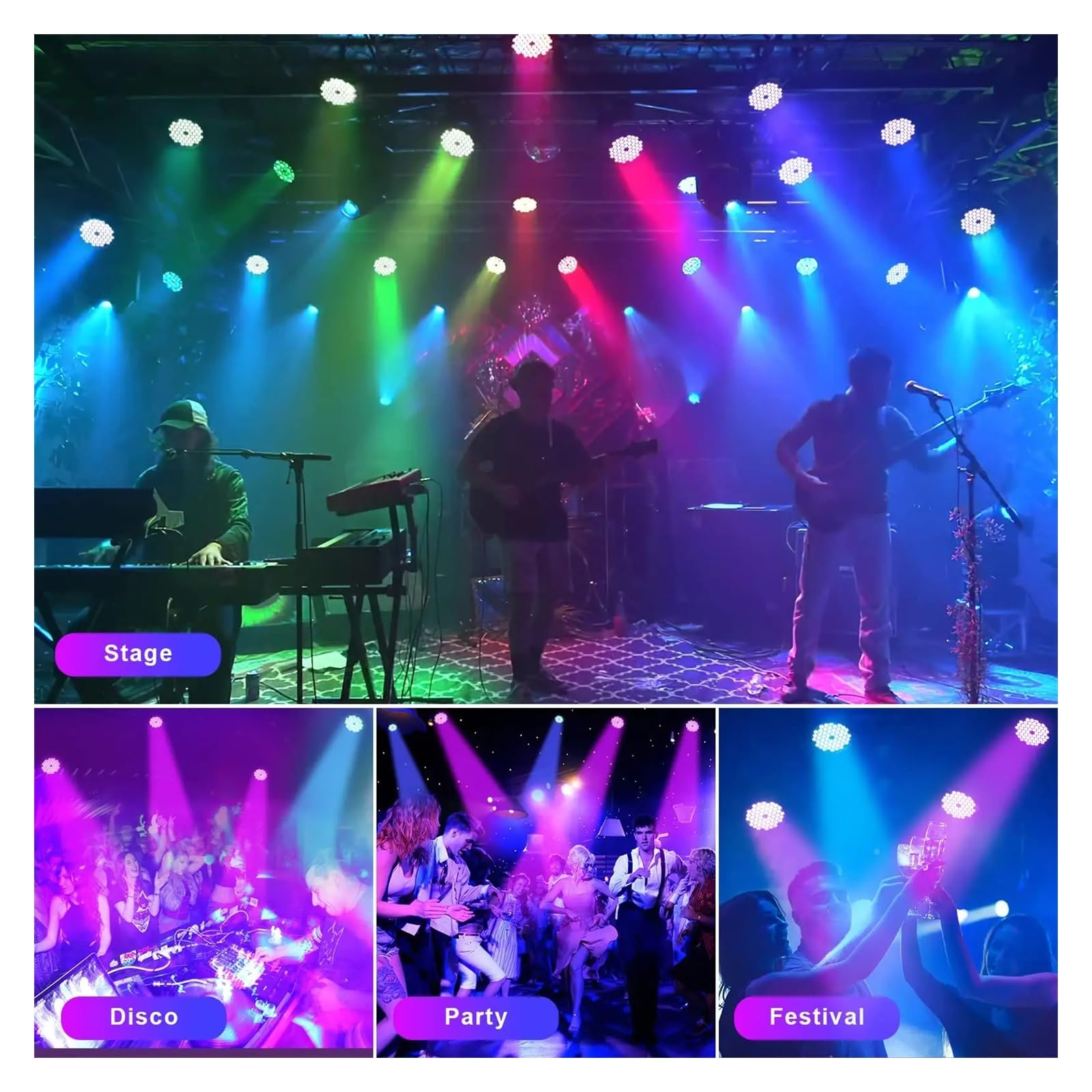 Światła Dyskotekowe Lampa LED Par 54 X 3 W RGB Stage DJ Light Light-2 szt