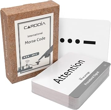 CARDDIA International Morse Code Educational Flash Cards ITU Standard, 53 Pieces, Standard Playing Card Size, Sturdy, Water Resistant