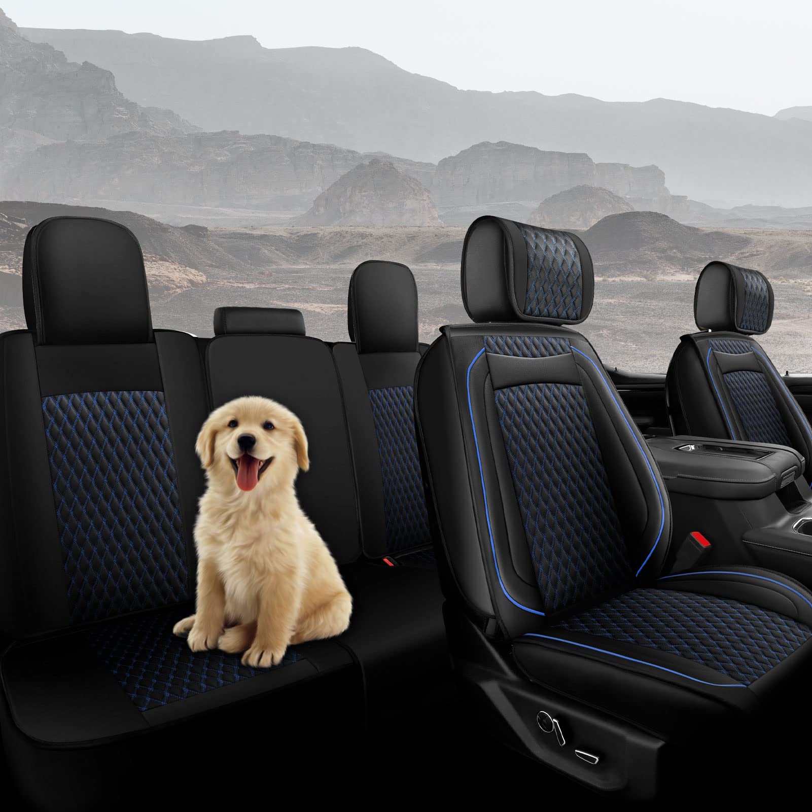 Octomo Seat Covers Full Set Compatible with Chevy Silverado GMC Sierra Custom Fit 2007 to 2025 1500 2500HD 3500HD Crew Double Extended Cab Pickup