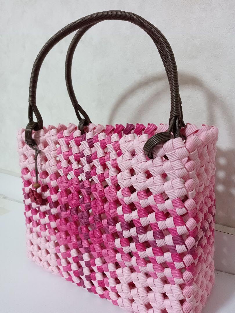 エコクラフト ちかこピンク色の家型カゴ エコクラフト ちかこピンク色の家型カゴ エコクラフト ちかこピンク色の家