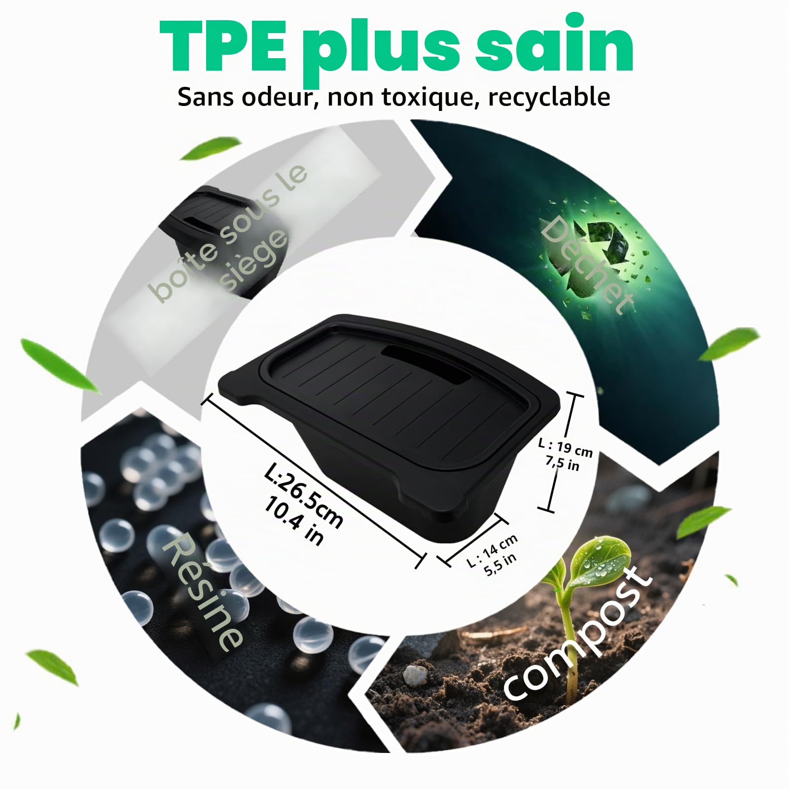 Organiseur de console centrale arrière pour Model Y Juniper 2025 - Boîte de rangement pour poubelle centrale arrière - Organiseur de siège - Accessoires d'intérieur