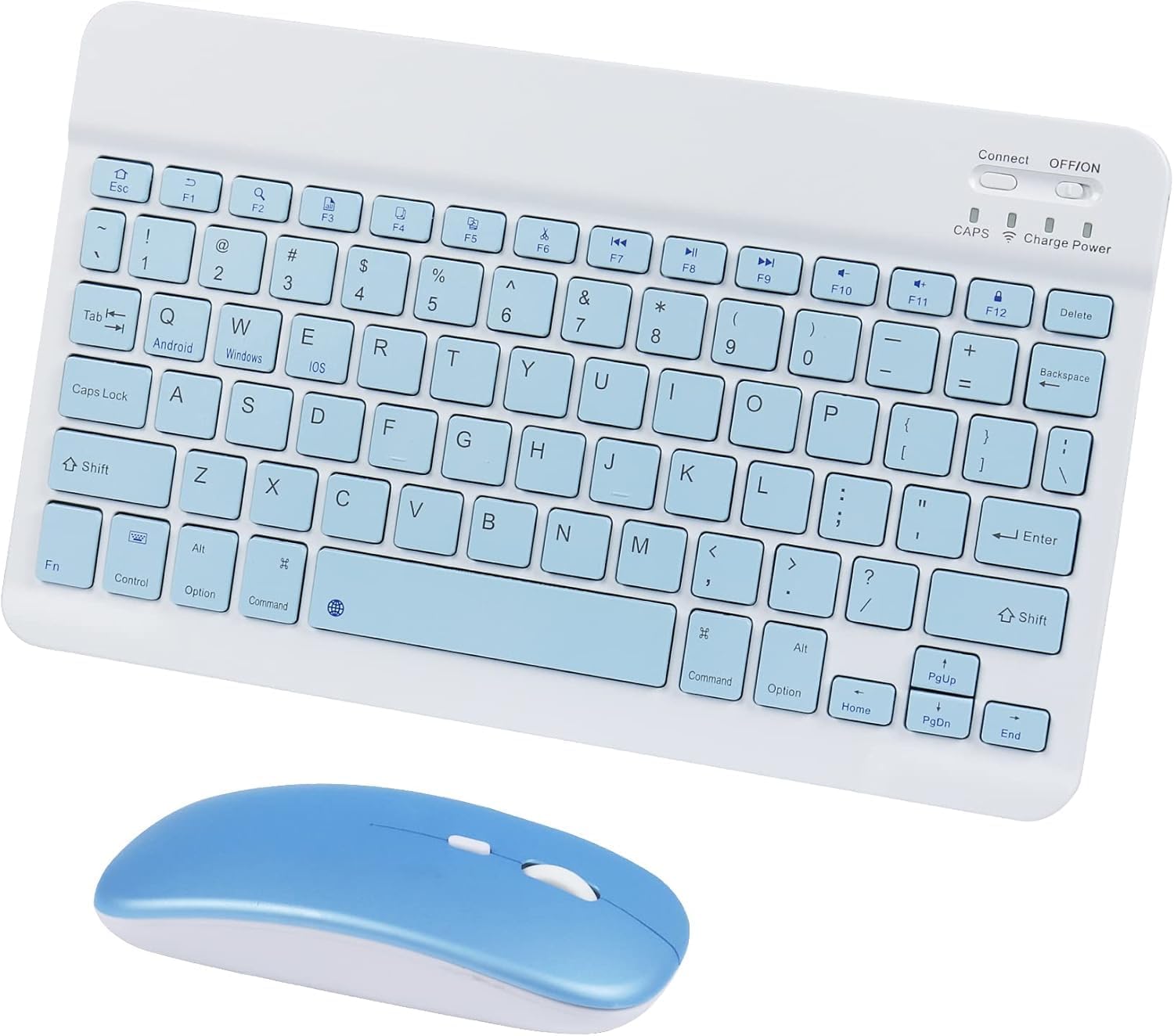 Wireless Bluetooth Keyboard & Mouse Combo (1 Set), Rechargeable Slim Typewriter-Style Compact Keyboard & Mouse for iPhone/iPad/Laptop/Android – Multicolor-image-42