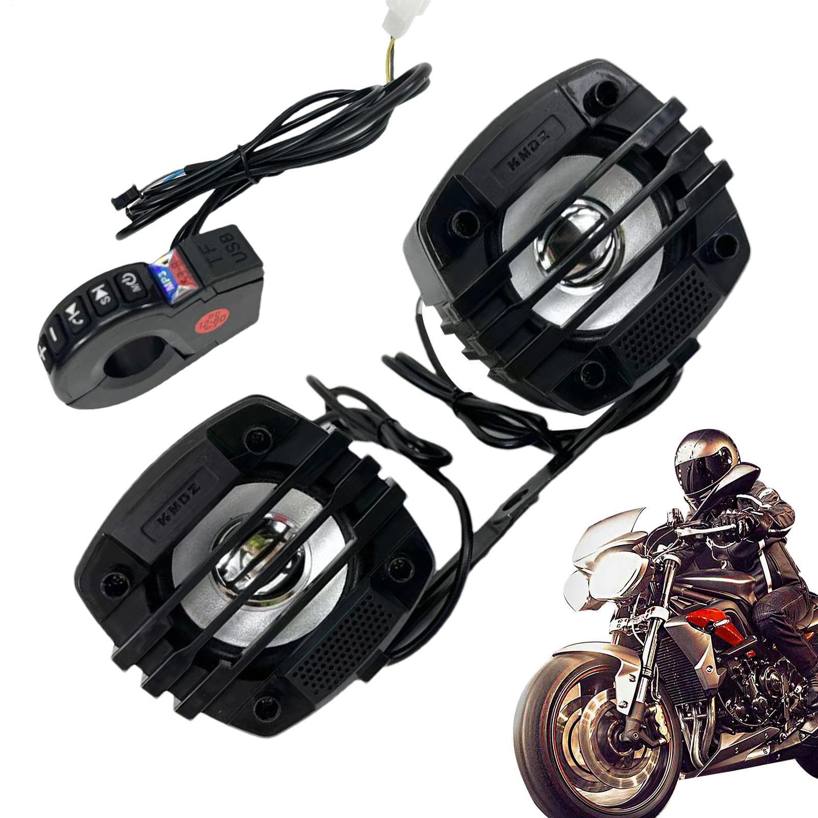 Altoparlante da manubrio,Altoparlanti per moto, Altoparlanti per montaggio su manubrio del audio, Amplificatore radio, di amplificazione audio, stereo per moto con audio HiFi per ATV e UTV