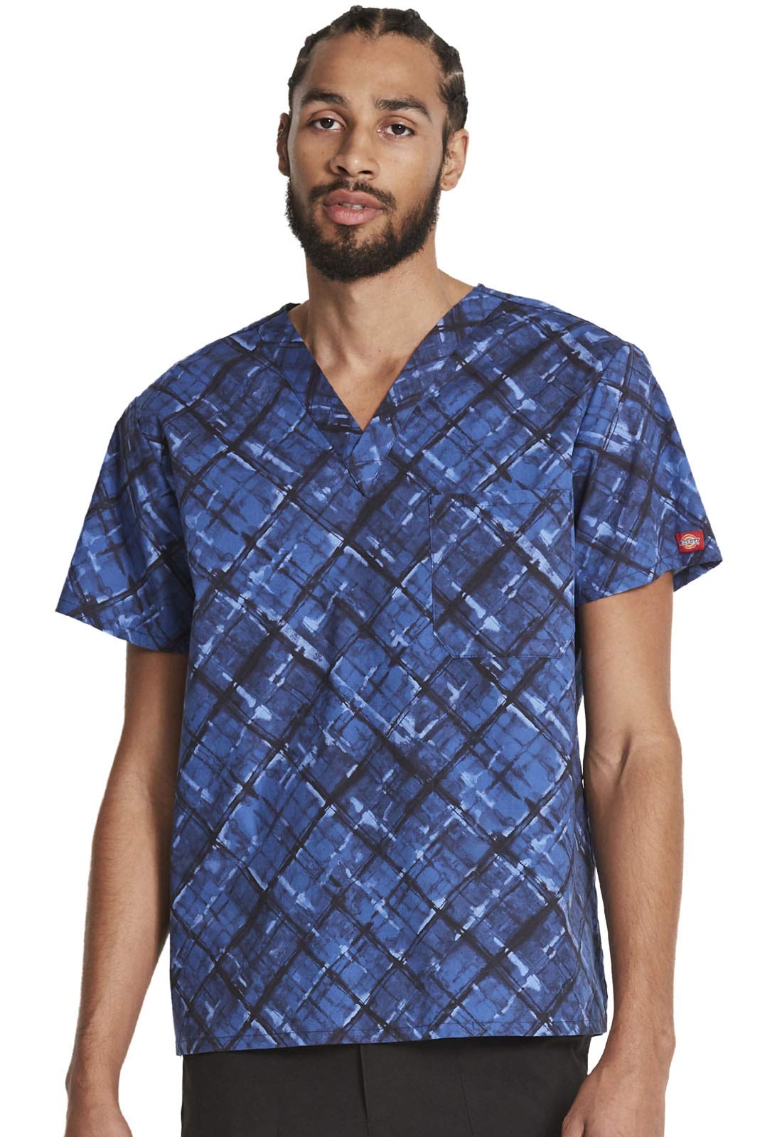 Dickies EDS Signature Scrubs for Women and Scrubs for Men, Unisex One Pocket V-Neck Top in Soft Brushed Poplin 83706