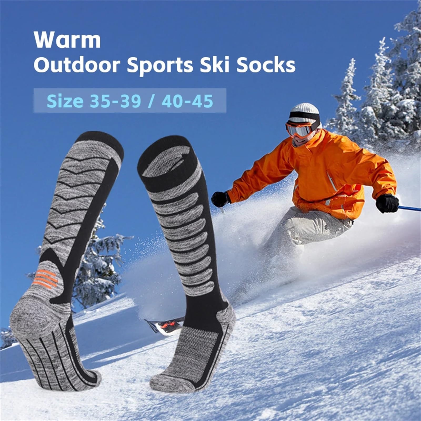 Calzini da Sci Lunghi for Sport Invernali Sci e Snowboard Calzini da Trekking Calzini Termici Invernali Calzini Spessi per Lo Sci