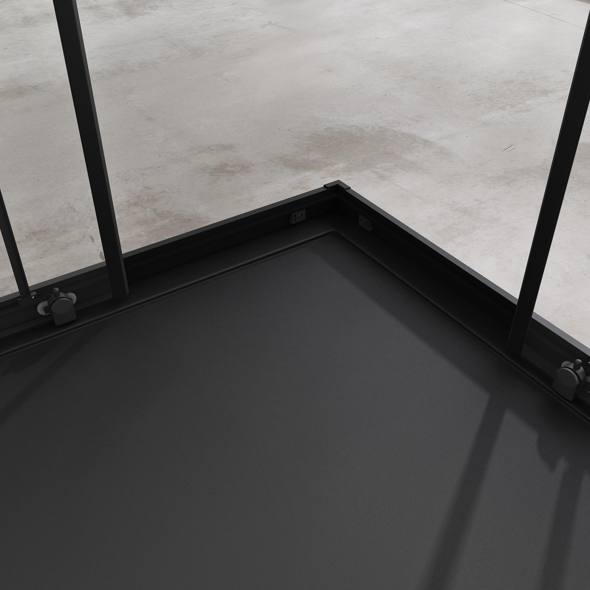 doporro Cabine de Douche en Angle 90x90cm Portes Coulissantes | Paroi de Douche Hauteur de 190cm, Verre de Sécurité Transparent, Profilé Noir, Montage Réversible, Ravenna16K-Plus