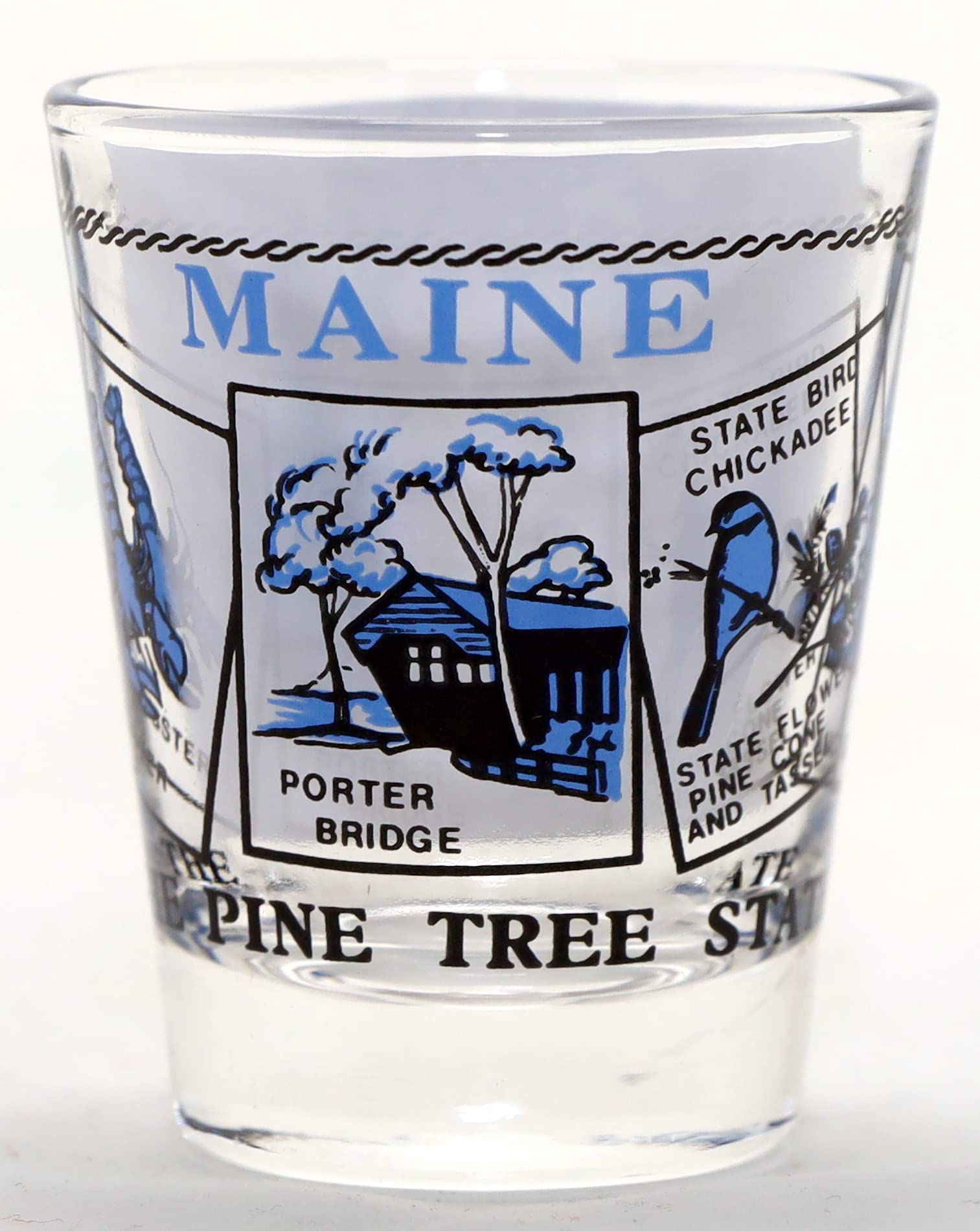 Maine Scenery Blue Classic Design Shot Glass