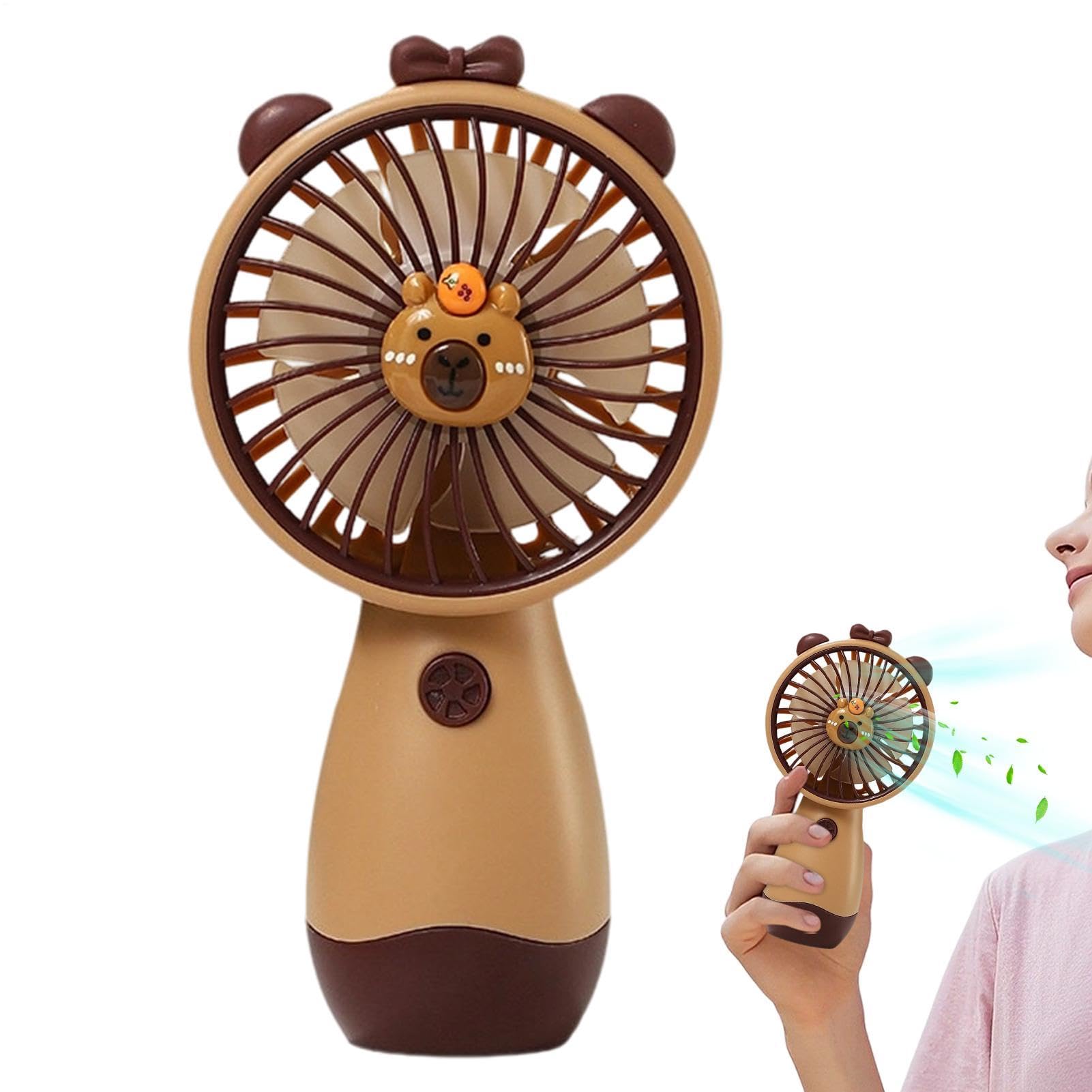 Ventaglio portatile – Capybara ricaricabile Attrezzatura esterna | ventilatore silenzioso – per viaggi estivi, campeggio, spiaggia, festival, sport, ufficio, scrivania, escursionismo