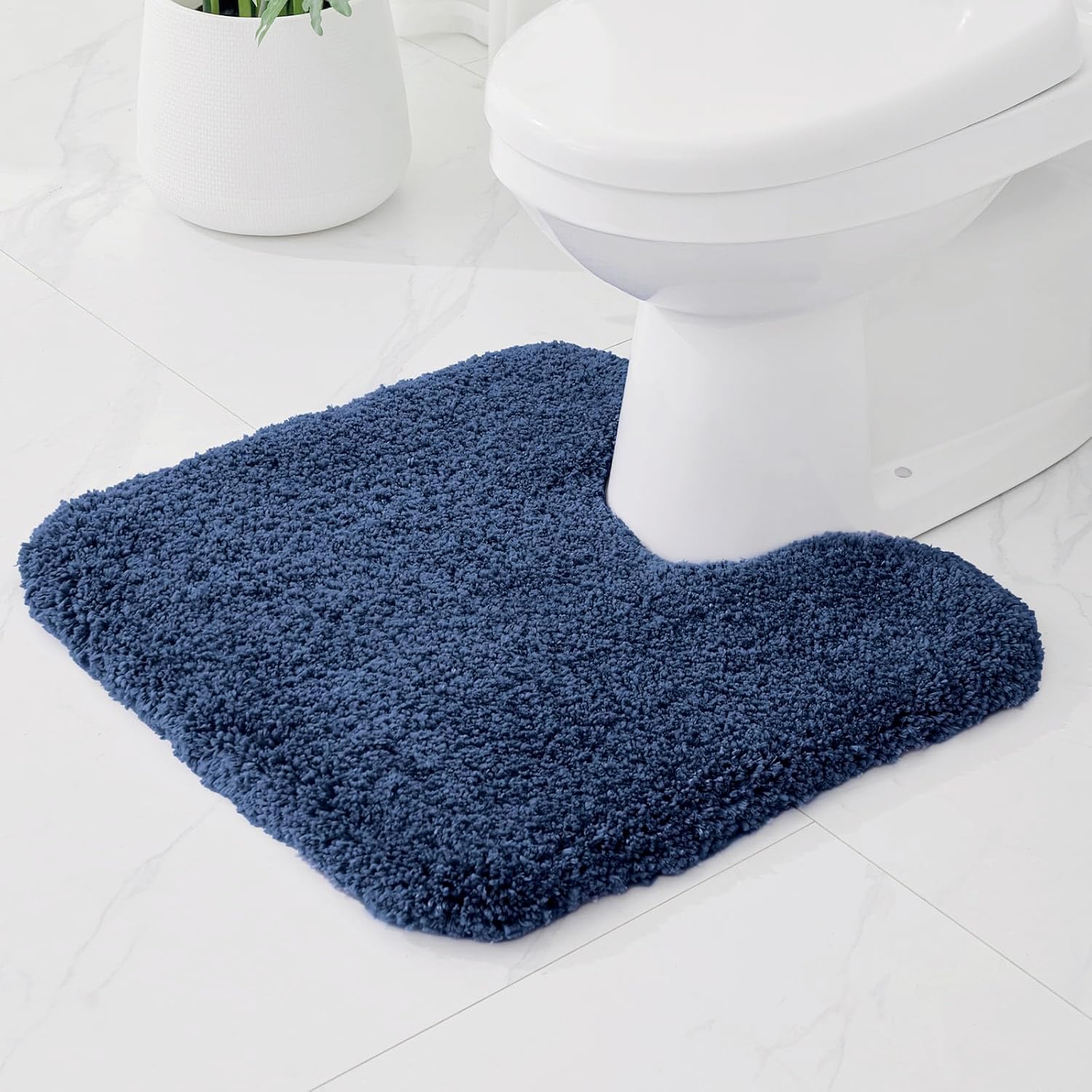 Ruggnovea Toilet Rugs U-Shaped Mat 24x22, Contour Bathroom Mat - Ultra Soft & Absorbent Microfiber, Quick-Dry, Machine Washable with High Density Foam