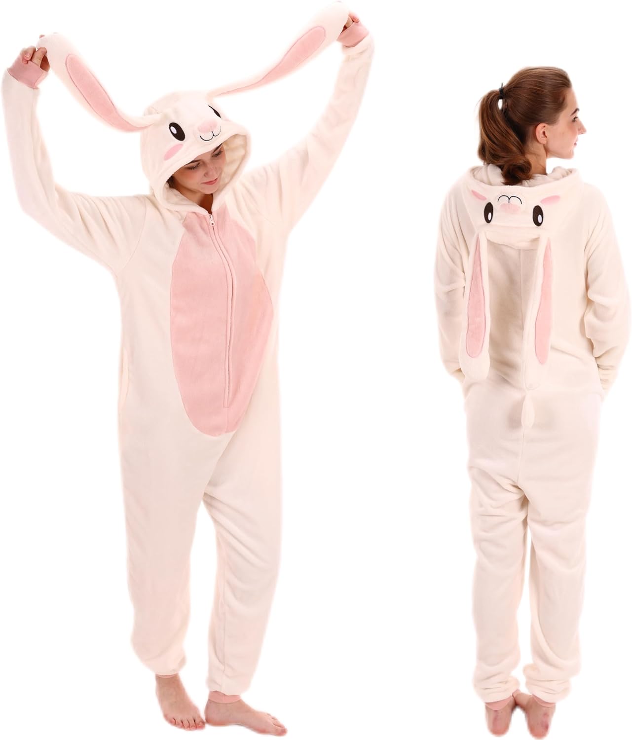 COSUSKET Snug Fit Unisex Adult Onesie Pajamas, Flannel Cosplay Animal One Piece Halloween Costume Sleepwear Homewear