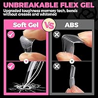 Vista 6 de UNA GELLA Puntas de uñas cortas de almendra: 504 PCS uñas postizas cortas, puntas de uñas de gel a presión suave, forma de almendra preformada