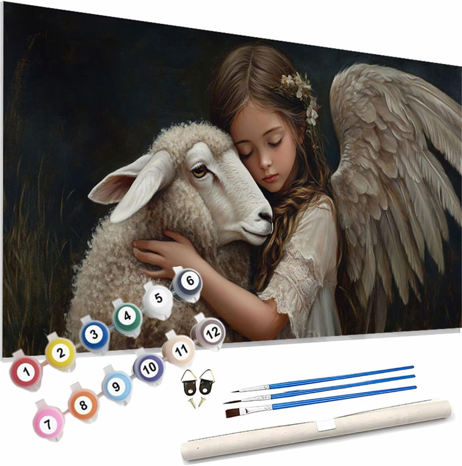 Dipingere con i Numeri per Adulti Ragazza Paint by Numbers Kit Animale DIY Hobby Creativi Adulti,Dipingi con i Numeri con Pennelli e Acrilico,Decorazione della Parete di Casa Regalo 160x80cm S-550