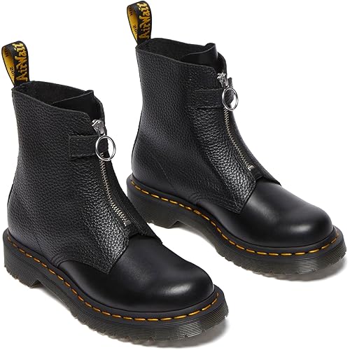 Dr. Martens Women's 1460 Pascal Front Zip Leather Boots Combat