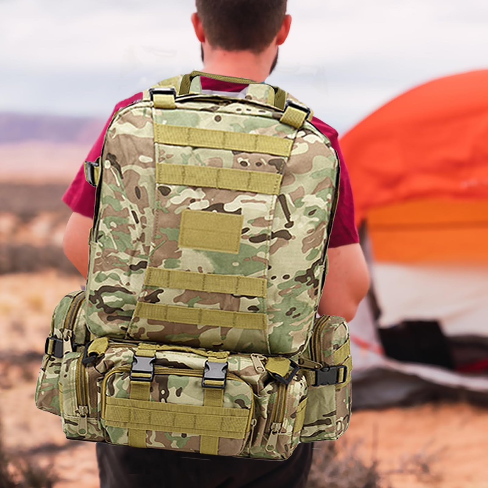 Zaino militare tattico 60L emergenza esterno impermeabile per escursioni campeggio alpinismo