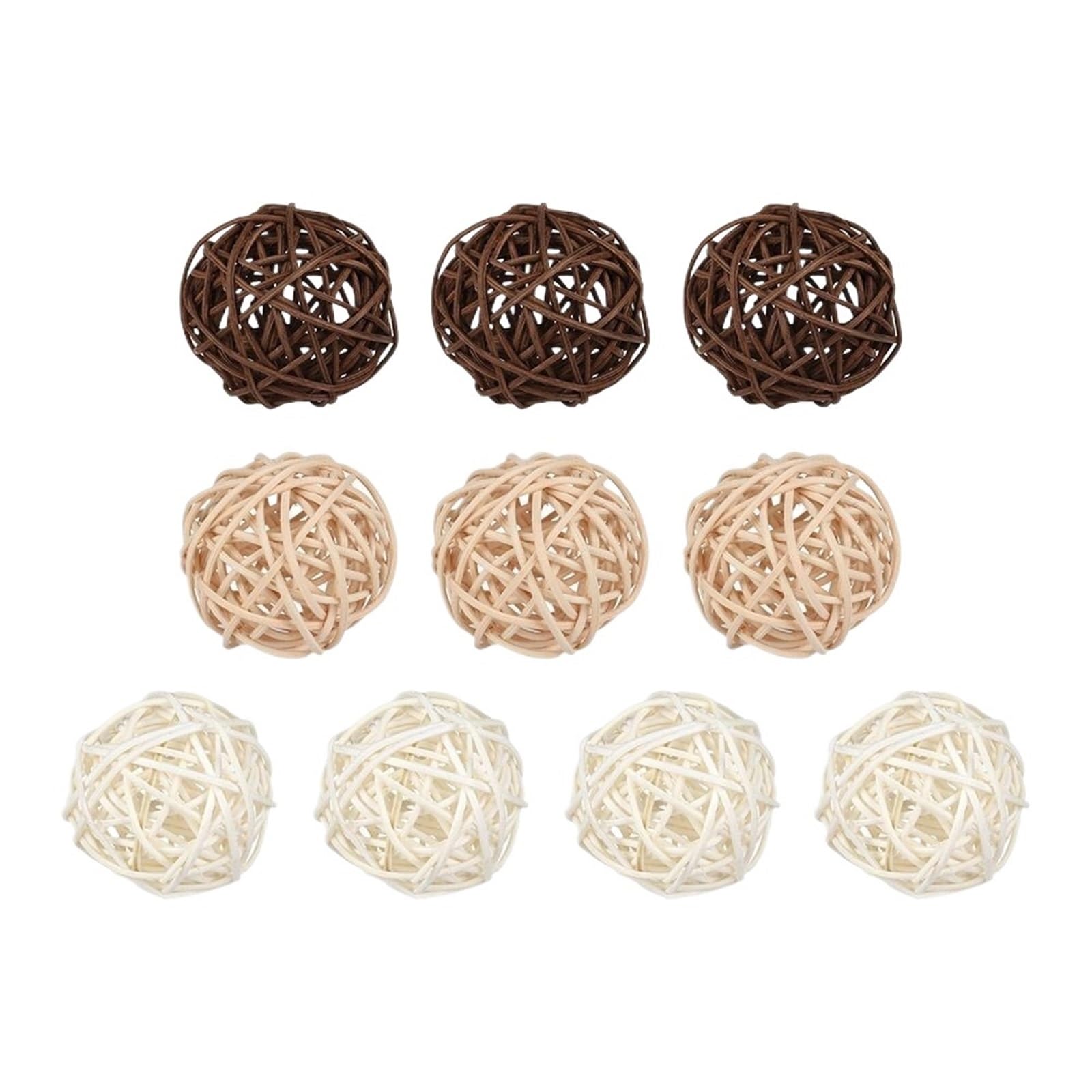 ZUXWUX 10PCS Wood Rattan Balls Holiday Home Decorations Party Supplies