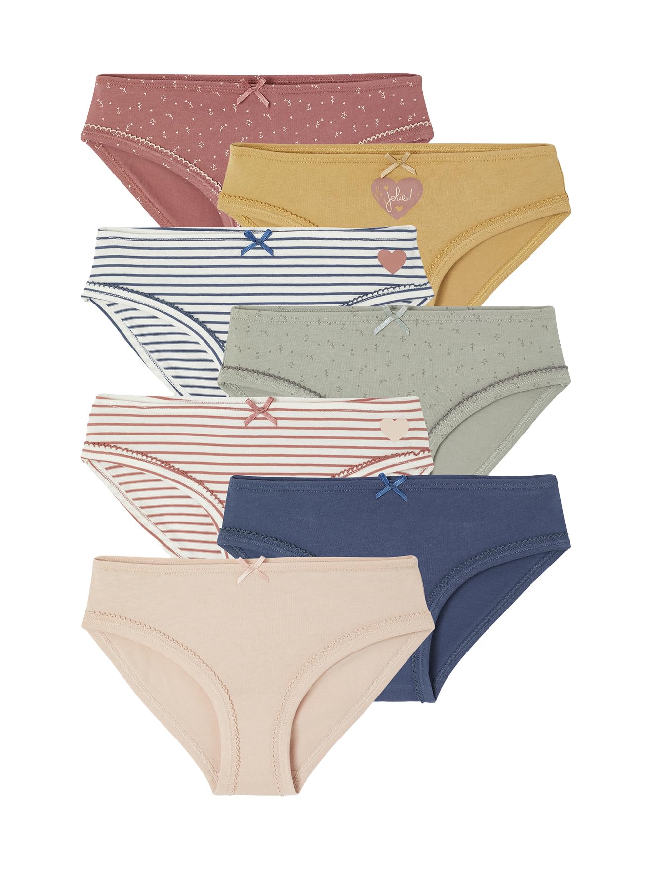 VERTBAUDET Lot de 7 Culottes Coeurs Fille Rose 8A