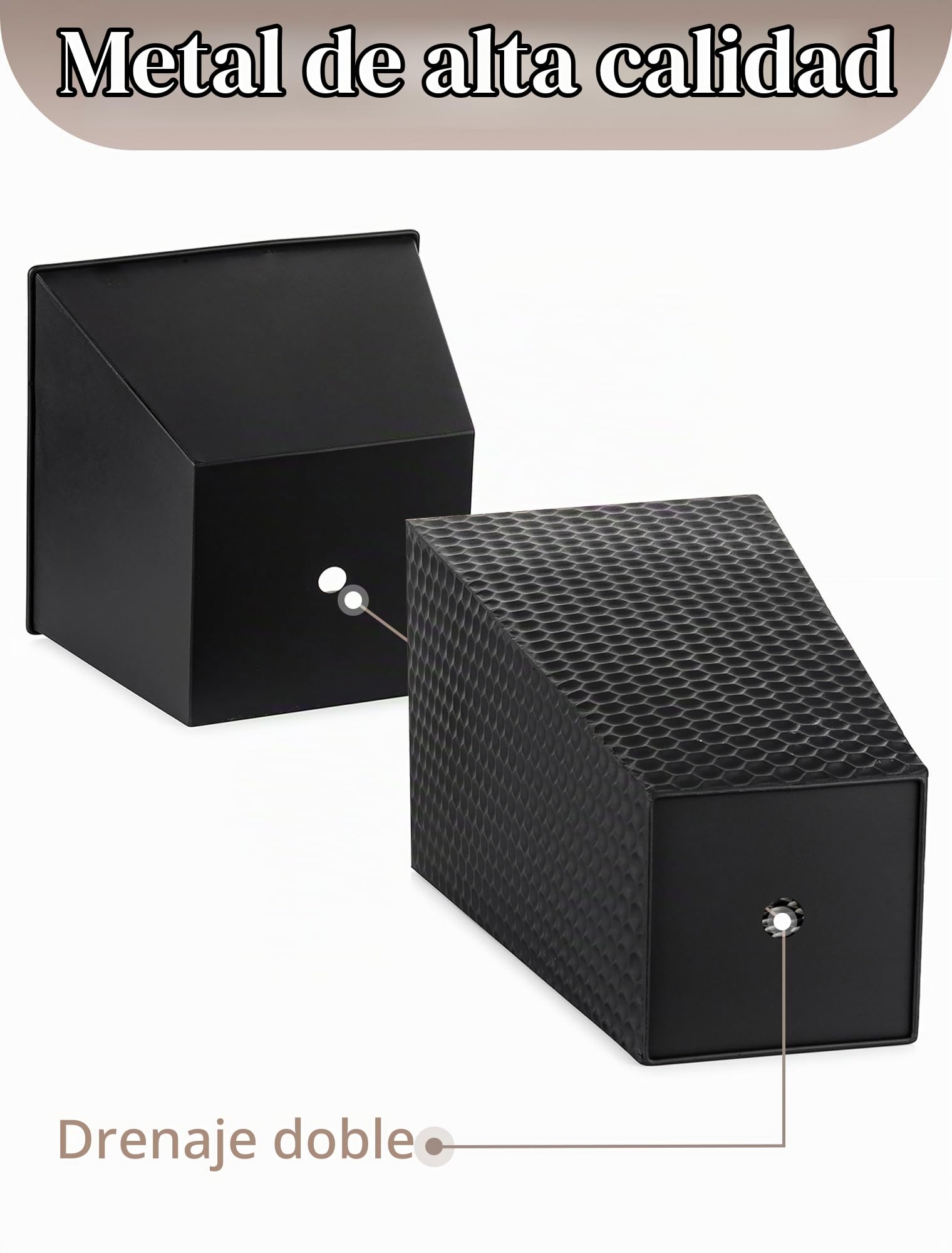 Sziqiqi Macetero Alto Exterior de Metal: 2X Macetas Interior Grandes 55cm Alto con Agujeros de Drenaje Modernos para Plant Flower - Jardineras Exterior Grandes Negro para Terraza Balcon Patio