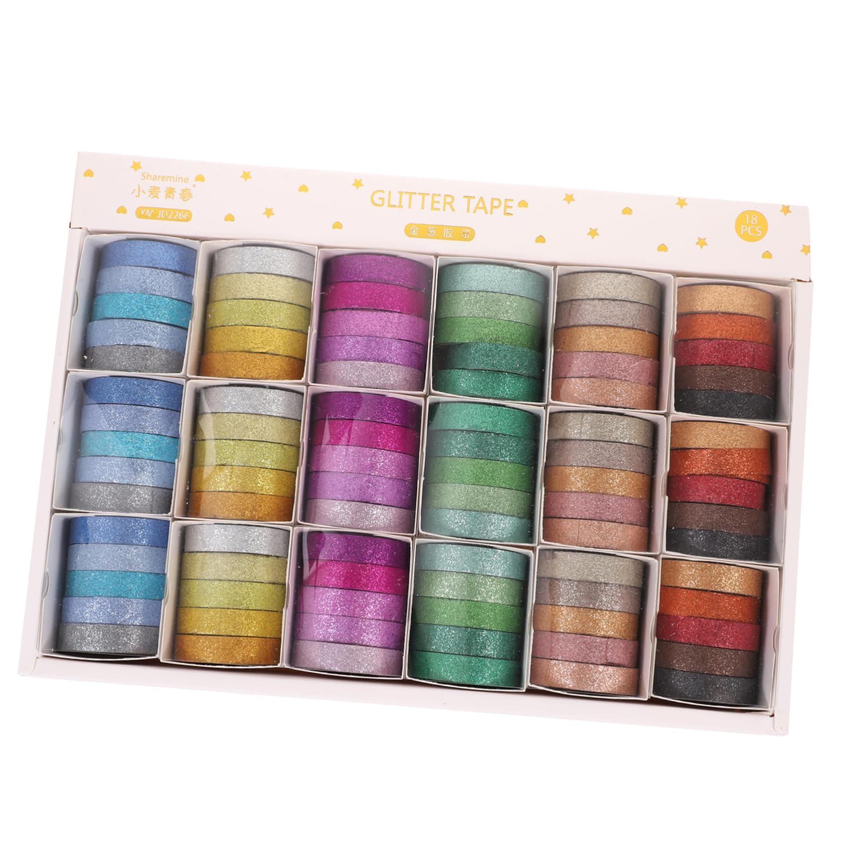 90 Stück Washi Tape Teiliges Set Farben Pastellfarbene Goldglitzer Klebebänder Dekoratives Masking Tape für DIY Scrapbooking Geschenkverpackung Journaling Partydekoration