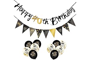 Happy 40th Birthday Decorations - Banner, Balloons, Pennants