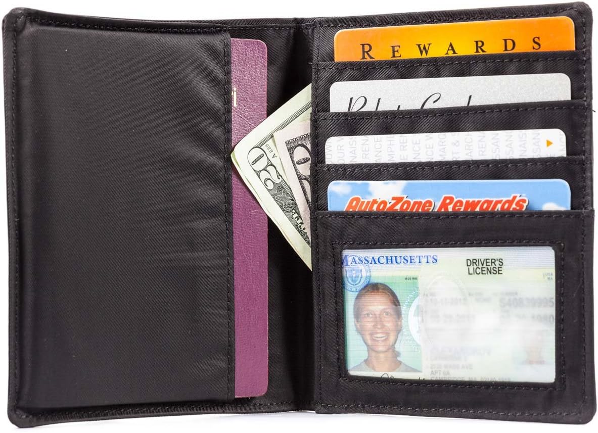 Big Skinny Passport Holder Slim Wallet, Holds Up to 16 Cards and 2 Passports, Black : Clothing, Shoes & Jewelry