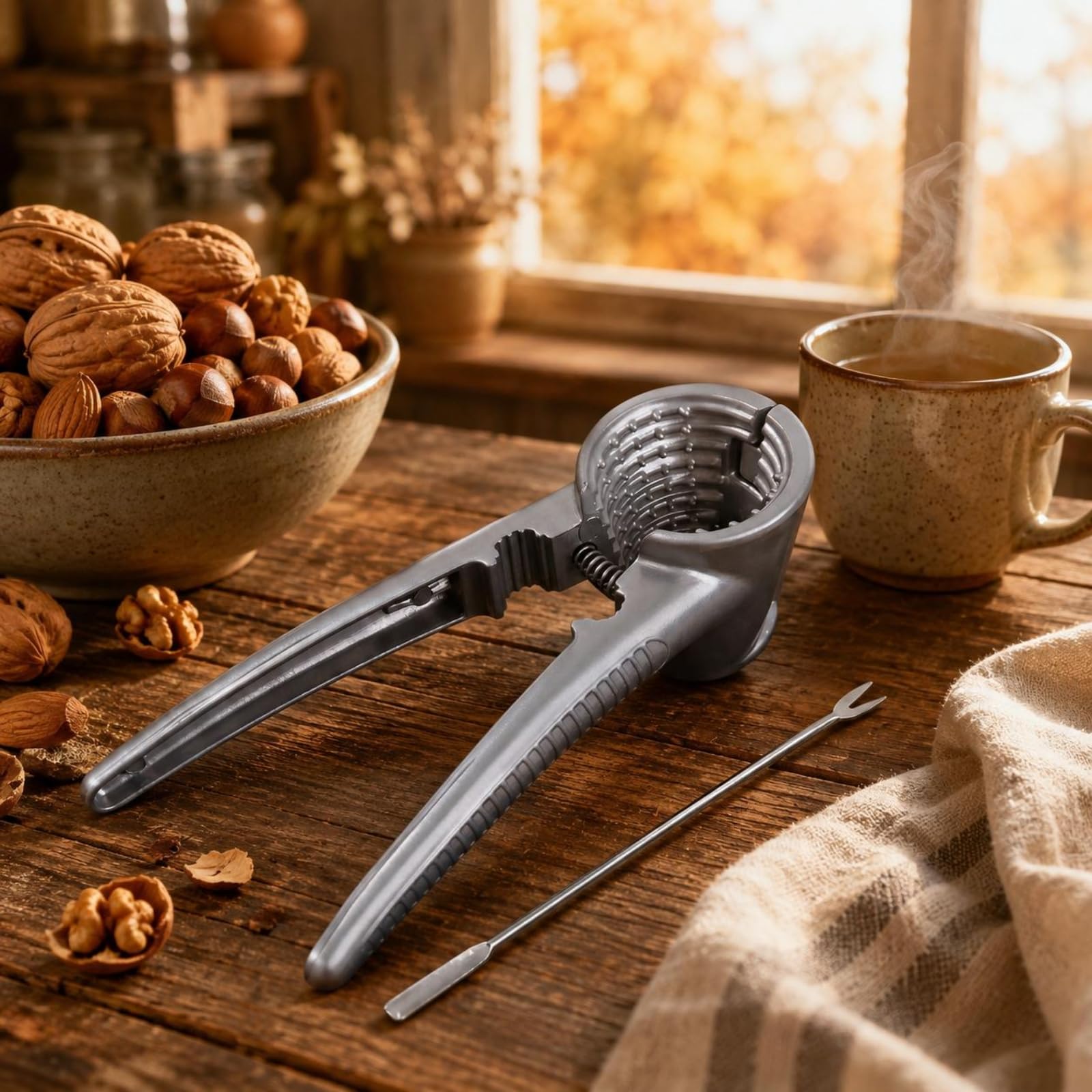MERISHOPP Aluminum Alloy Plier Nutcracker Anti-Slip Coil-Action