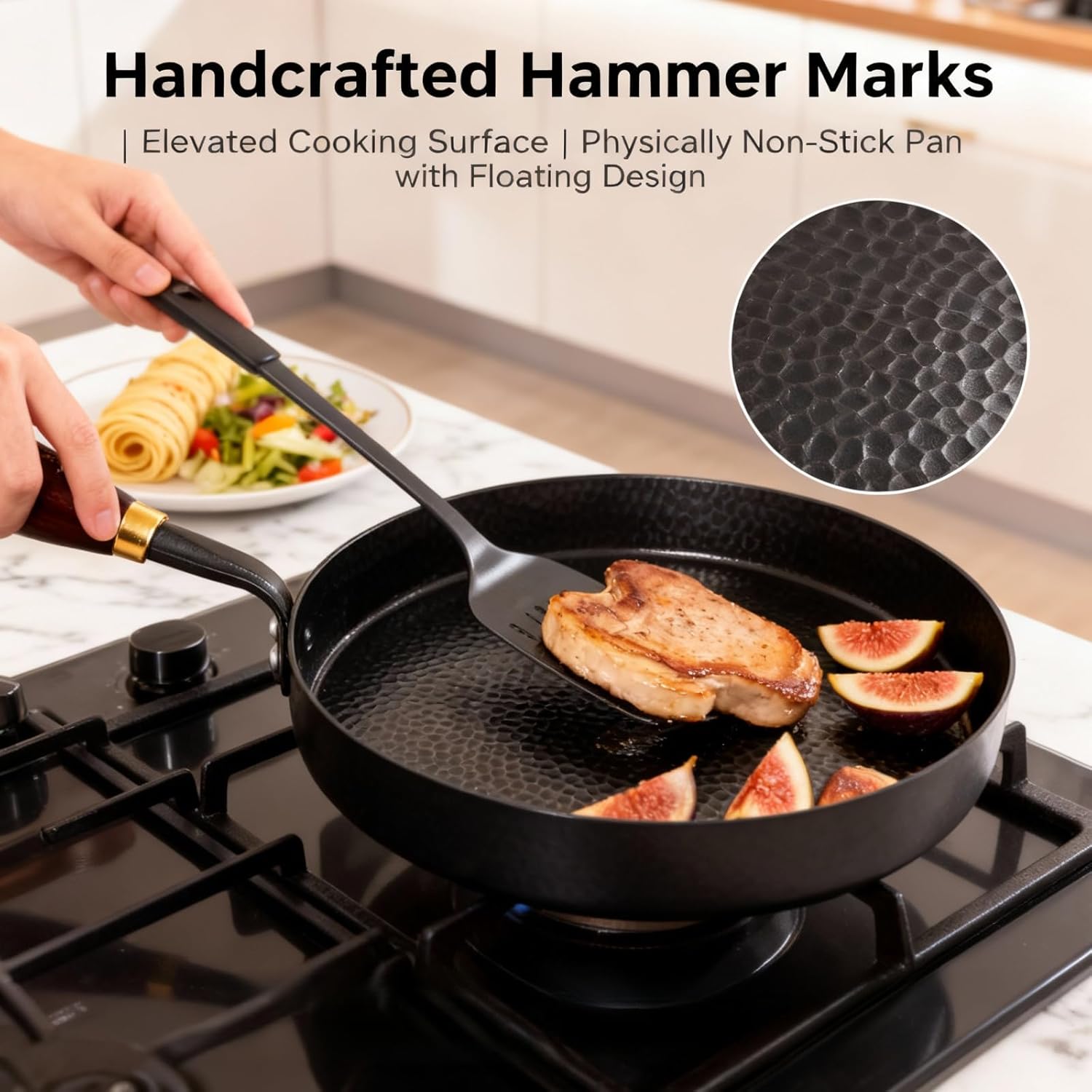 10" Pre-Seasoned Carbon Steel Pan - Fast, Even Heating - Works on Gas, Electric & Induction - Durable Commercial-Grade - Ready-to-Use, Easy Maintenance - Toxin-Free Cooking - Deep Pan - Image 7