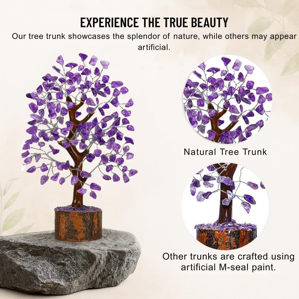 Amethyst Crystal Tree of Life - Handmade Healing Bonsai Purple Tree for Home and Office Decor, Positive Energy and Good Luck, Ideal for Christmas Decor and Birthday Gifts for Women, Men - Image 3