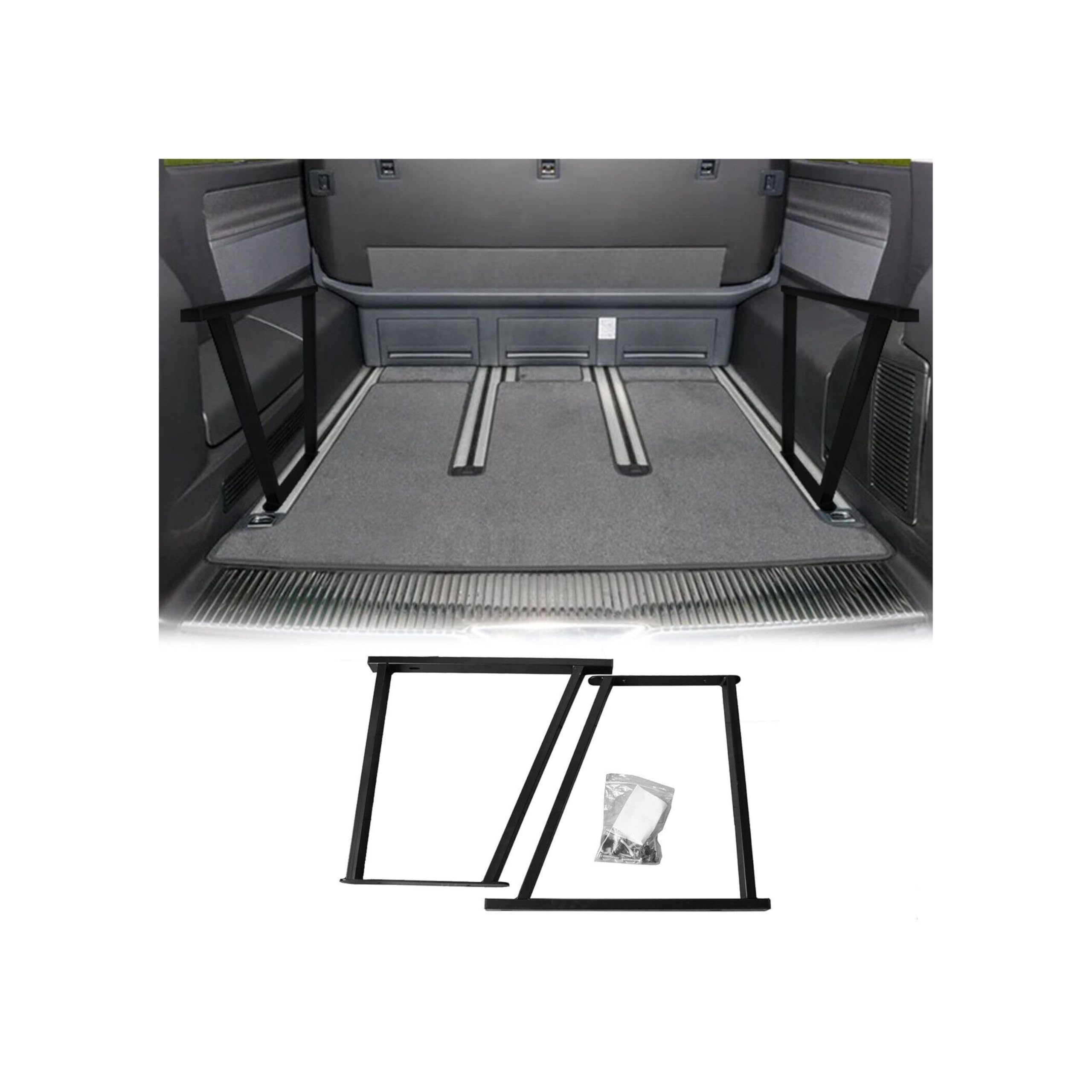 OMAC Multiflexboard Schienen 2X Compatible con VW T5 Multivan 2003-2015 con Unterlage Tornillos