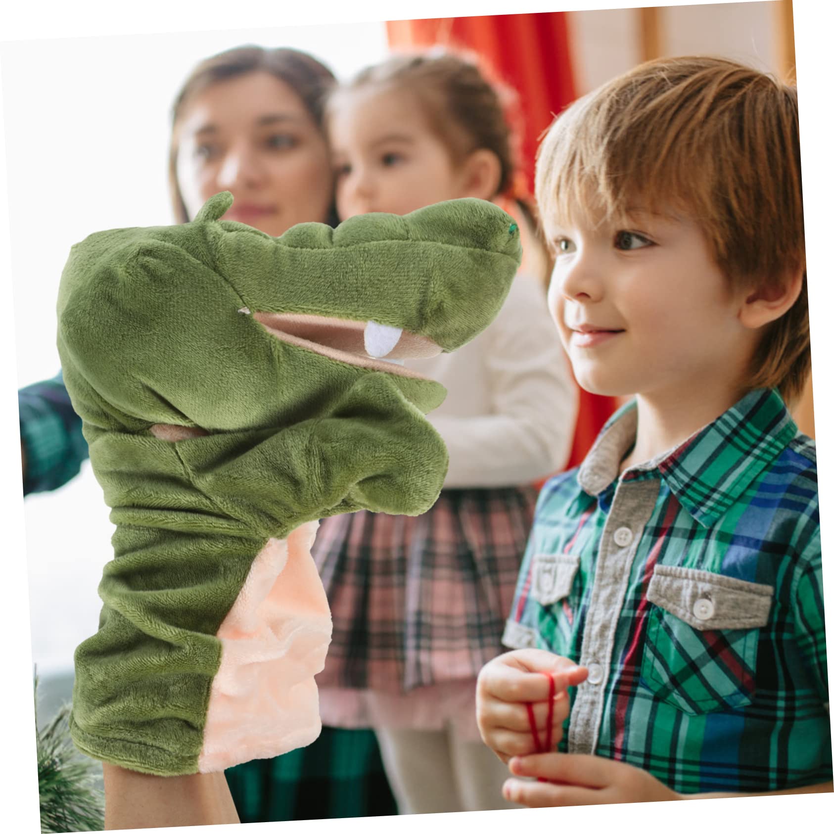 Supvox Krokodil Handpuppe Tier Handspielzeug für Kinder Puppentheater | Interaktive Krokodil-Handpuppe für Rollenspiele, Geschichten und gemeinsame Spielmomente zu Hause oder im