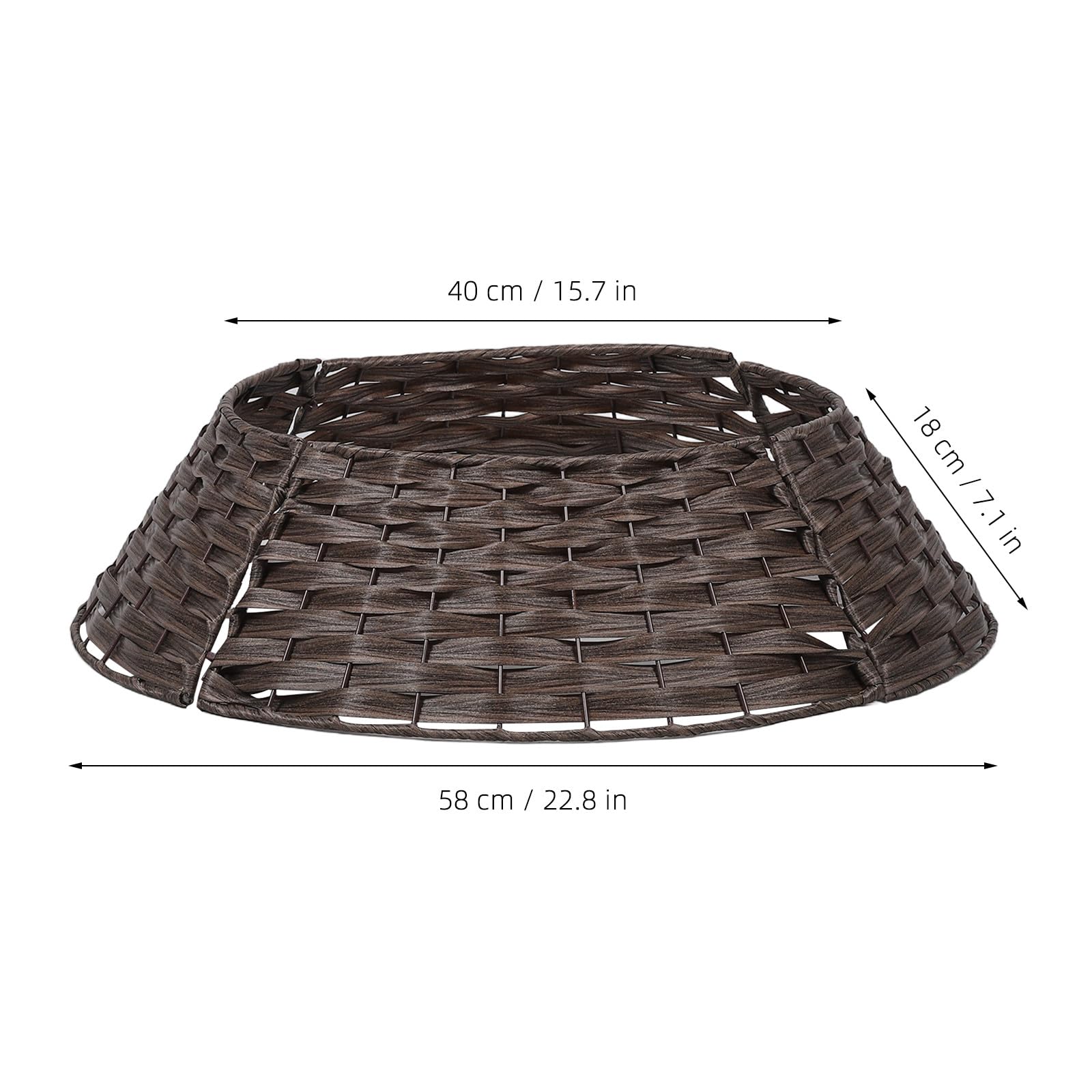 VICASKY Gonna per albero di Natale, collare per cesto in PVC e rattan,